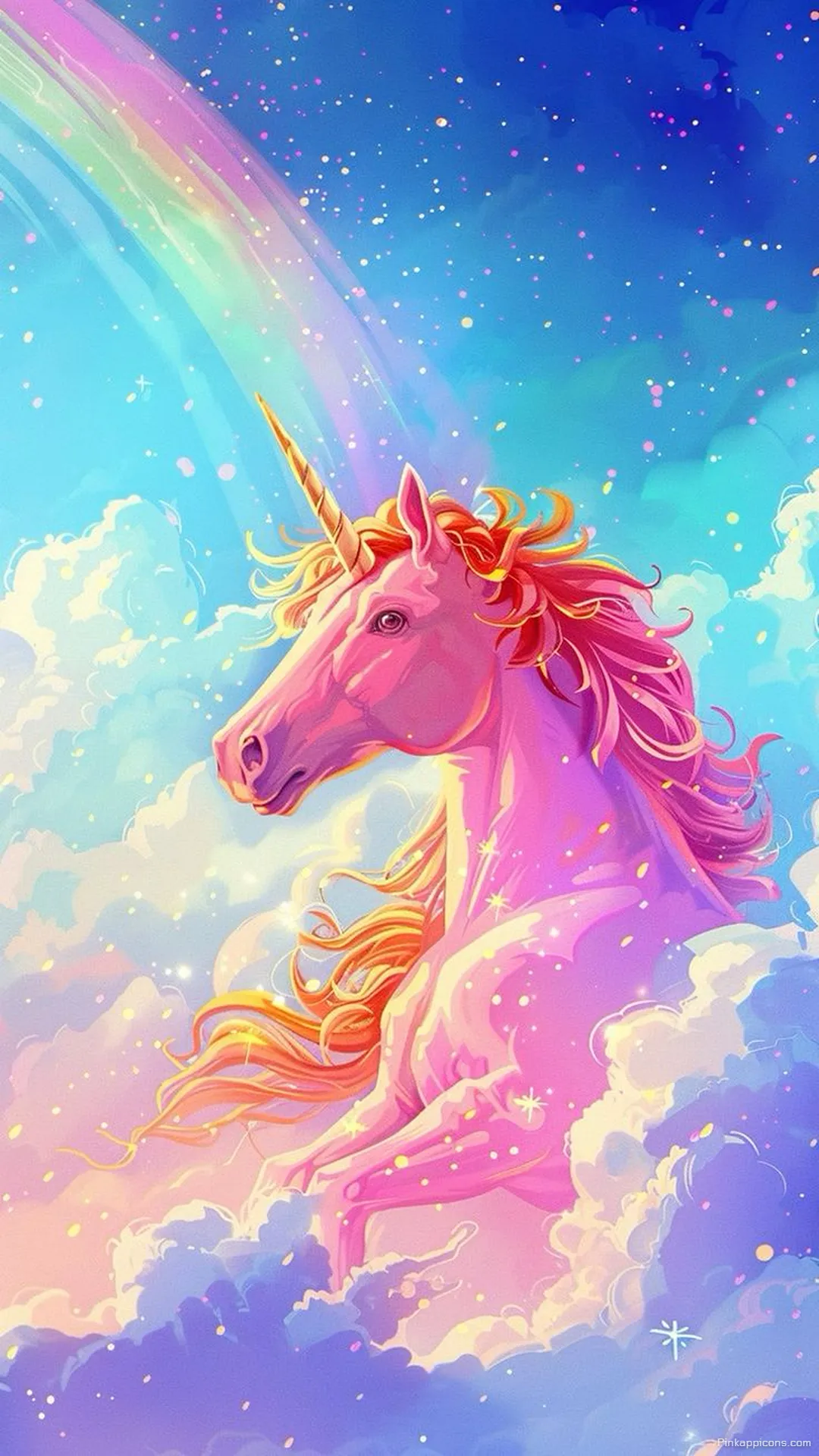 Magical Pink Unicorn Rainbow Wallpaper Sparkling Fantasy Phone Background Magical Pink Unicorn Rainbow Wallpaper Sparkling Fantasy Phone Background.