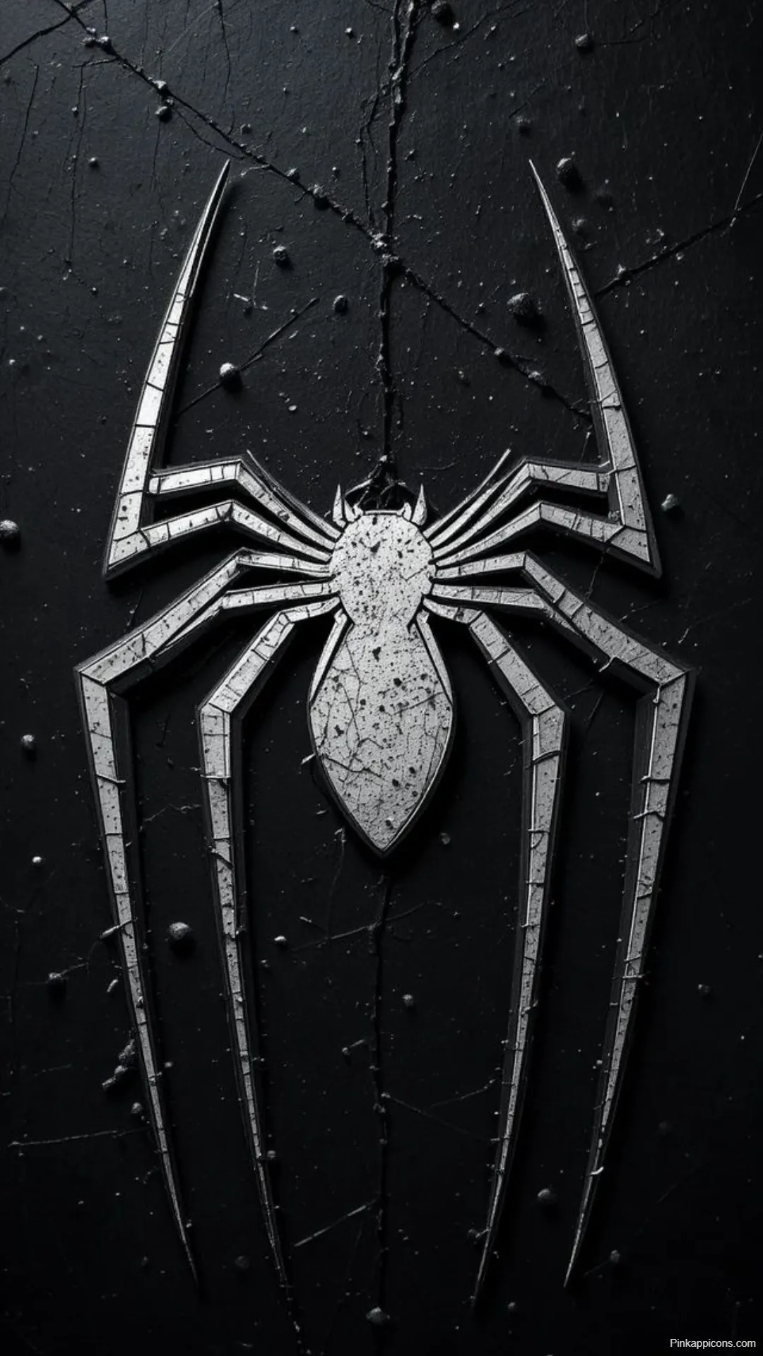 Metallic Spider-Man Logo – Black Wallpapers [4K, HD]