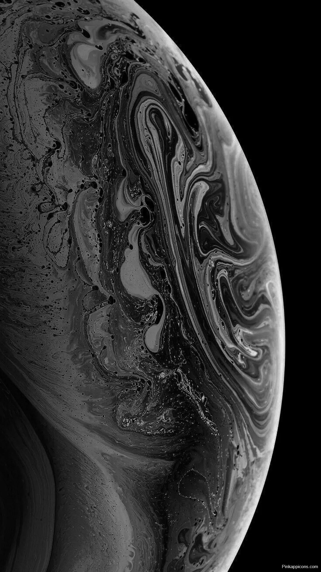 Monochrome Marble Planet – Black Wallpapers [4K, HD]
