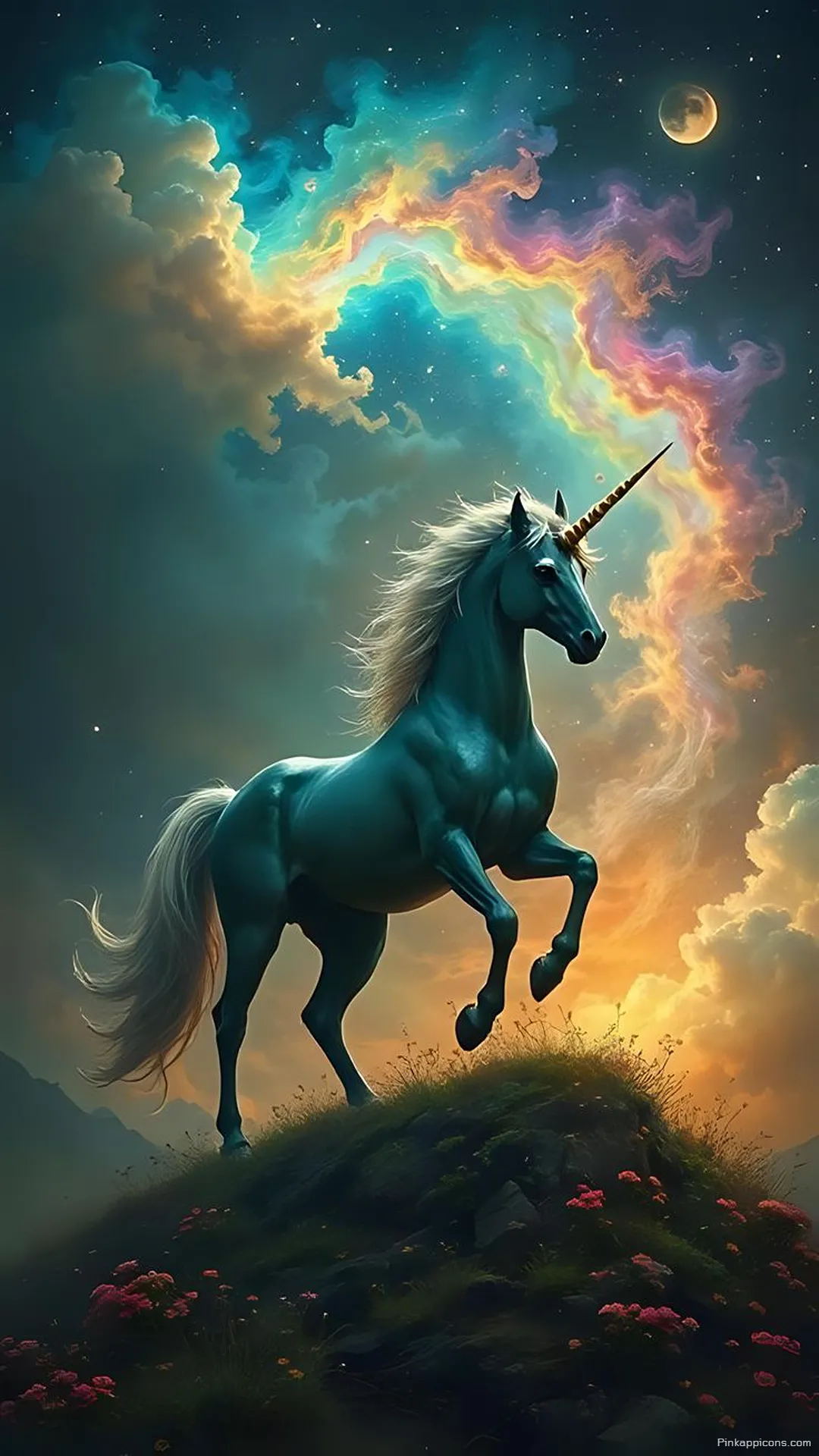 Mystical Teal Unicorn Wallpaper Cosmic Sky Phone Background Mystical Teal Unicorn Wallpaper Cosmic Sky Phone Background.