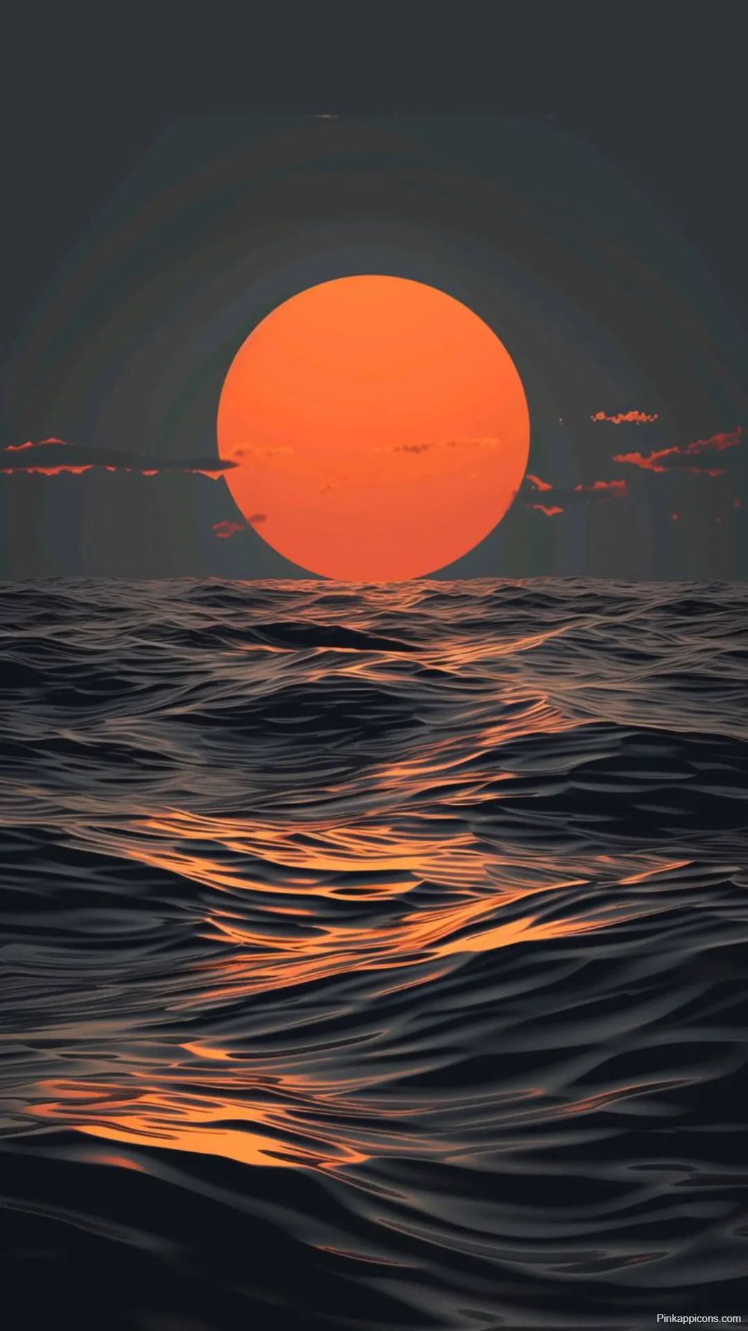 Orange Sunset Ocean Waves Wallpaper Vibrant Marine Skyline Wallpapers Orange Sunset Ocean Waves Wallpaper – Vibrant Marine Skyline-Wallpapers