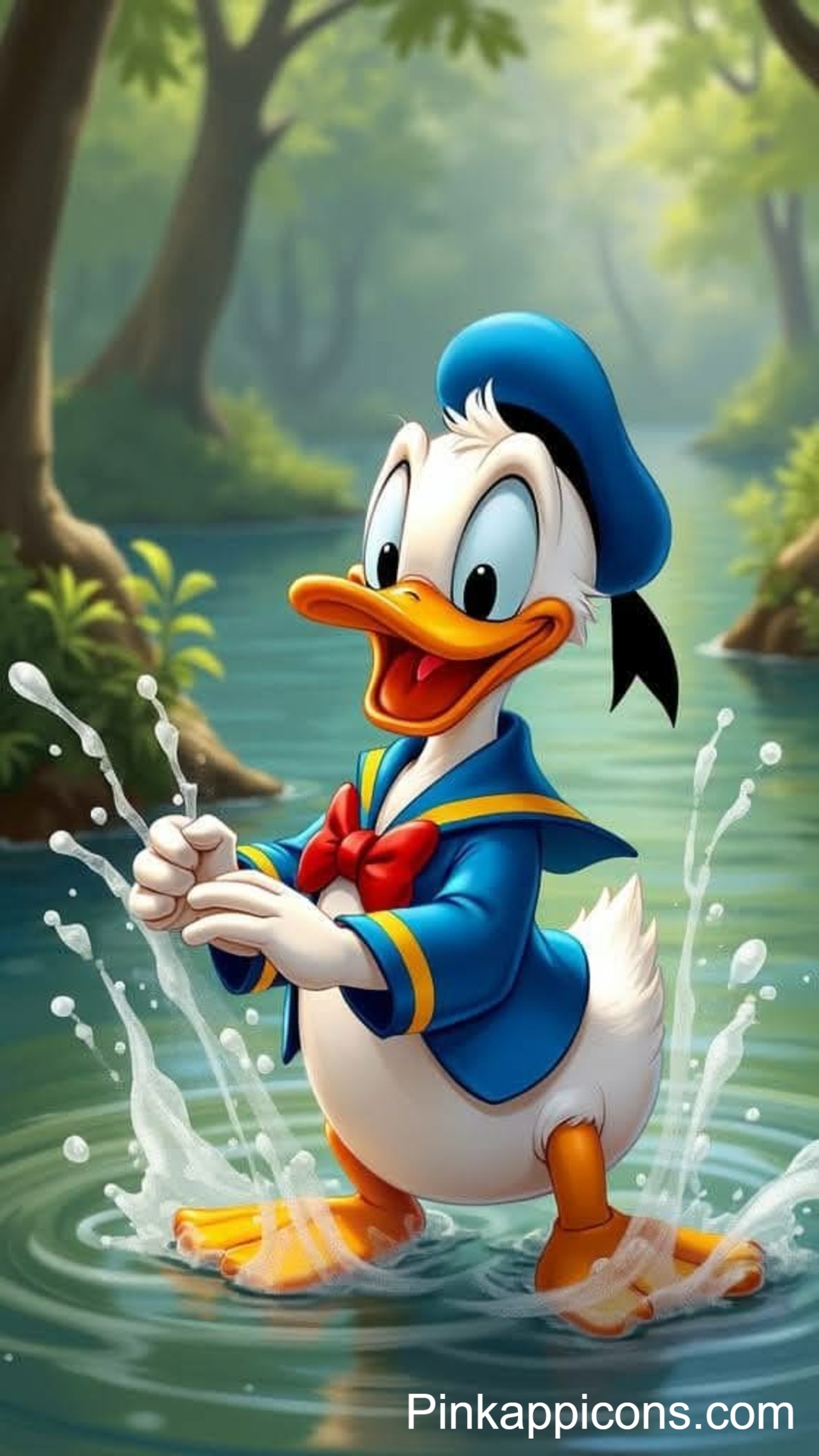Playful Donald Duck Water Adventure Cartoon Wallpaper – Nature Phone Background Playful Donald Duck Water Adventure Cartoon Wallpaper – Nature Phone Background.