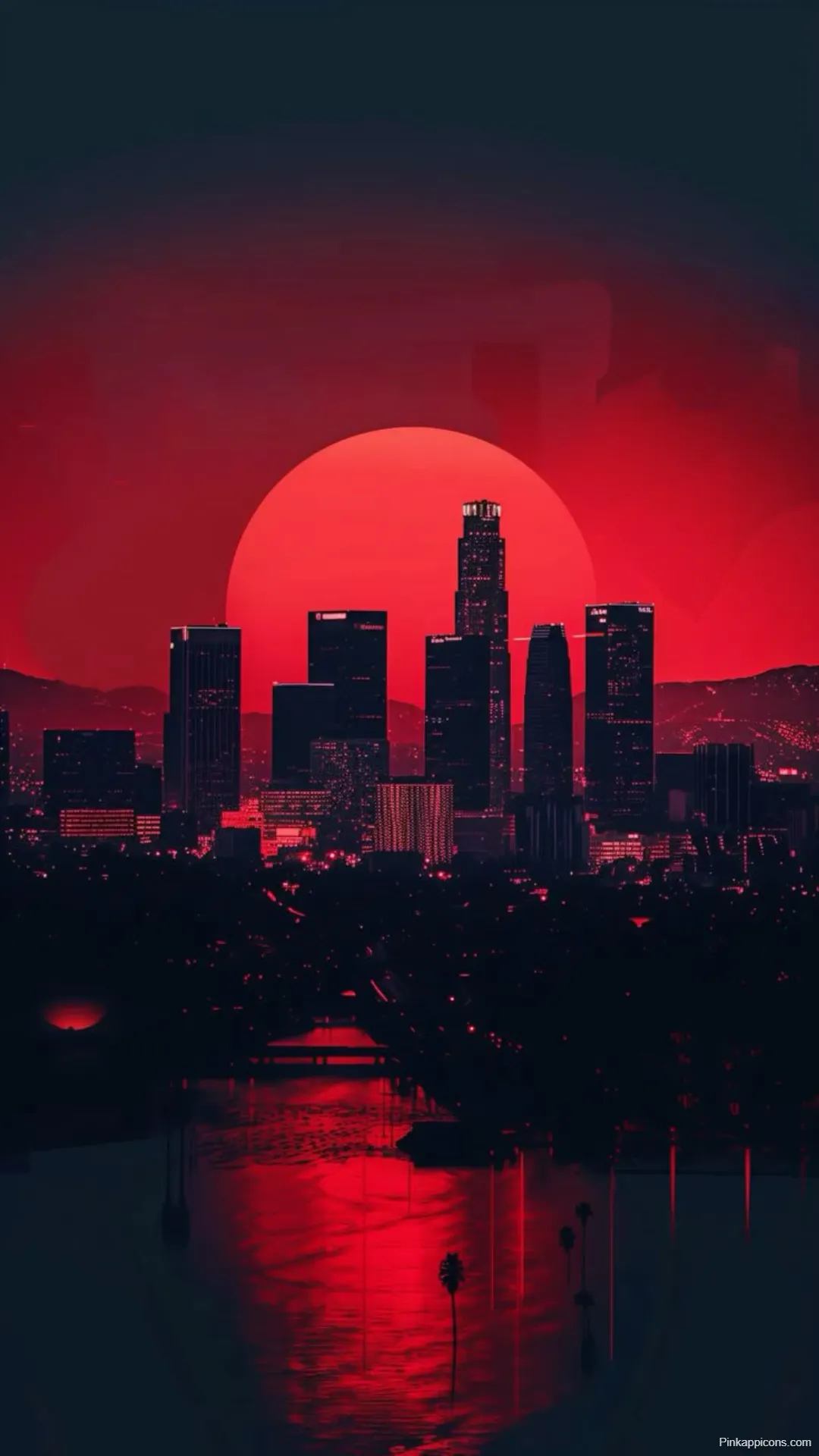 Red Sunset City Skyline Reflection Wallpaper Aesthetic Urban Skyline Wallpapers Red Sunset City Skyline Reflection Wallpaper – Aesthetic Urban Skyline-Wallpapers