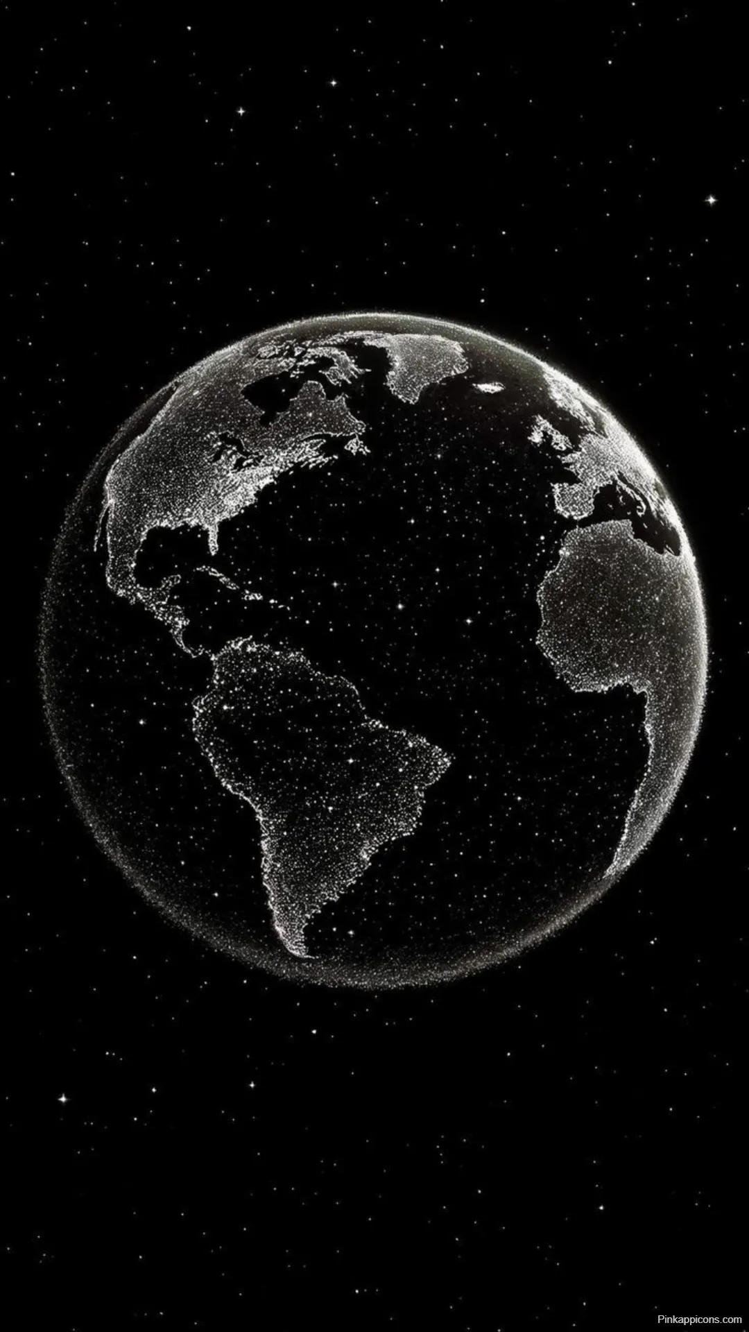 Sparkling Earth Globe – Black Wallpapers [4K, HD]