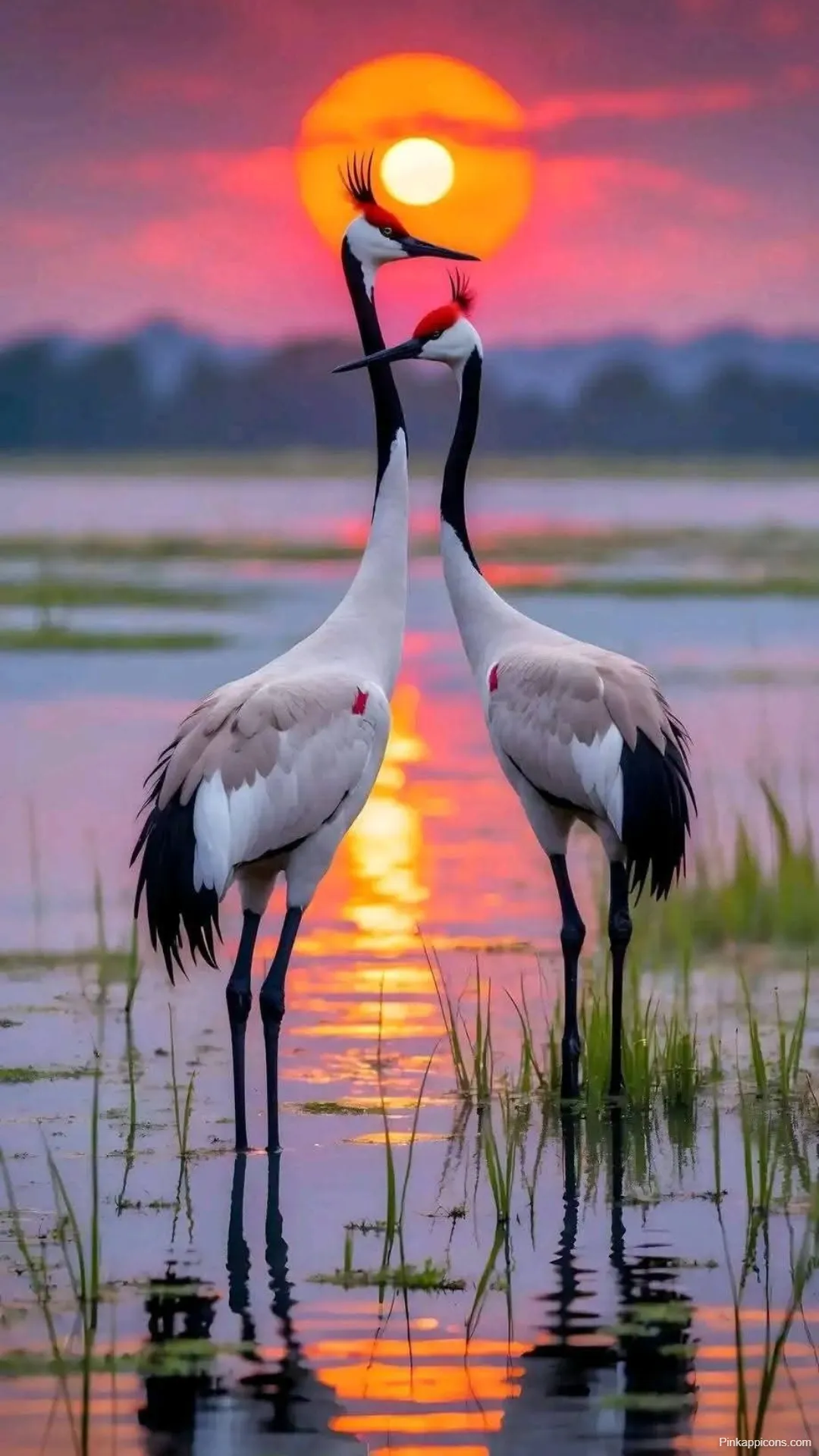Stunning Bird Wallpaper Elegant Cranes in a Golden Hour Marsh Best Bird Wallpapers Stunning Bird Wallpaper Elegant Cranes in a Golden Hour Marsh – Best Bird Wallpapers