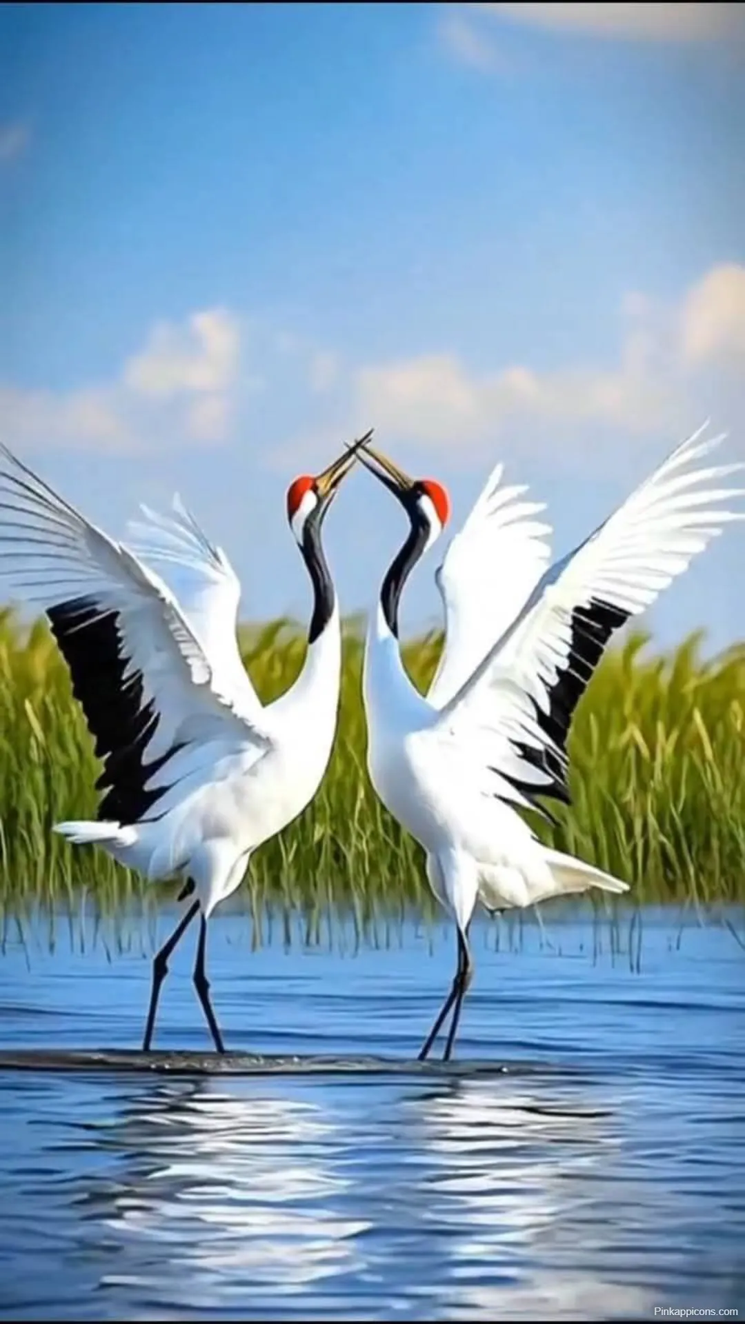 Stunning Bird Wallpaper Elegant Cranes with Spread Wings in a Wetland Best Bird Wallpapers Stunning Bird Wallpaper Elegant Cranes with Spread Wings in a Wetland – Best Bird Wallpapers