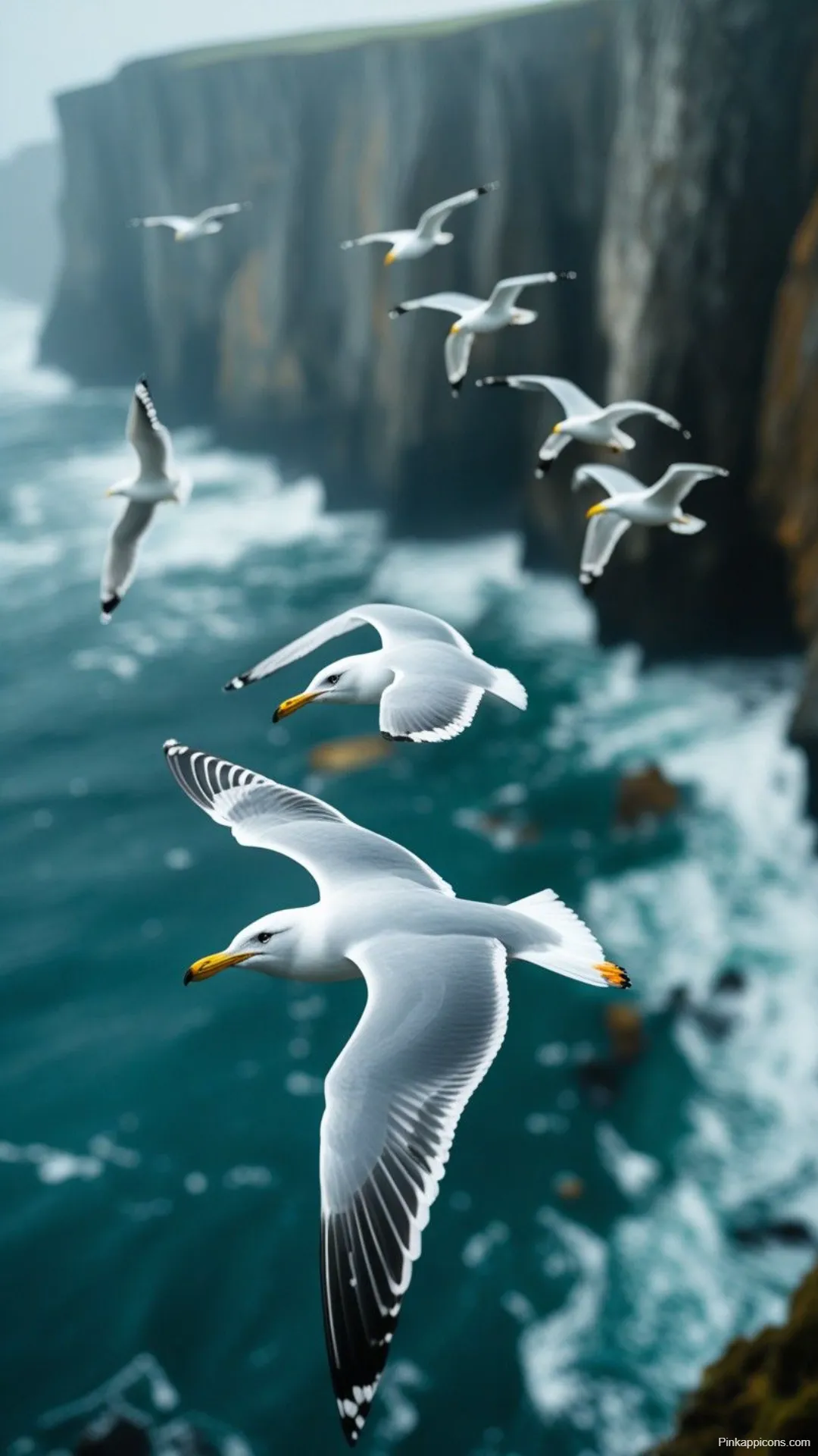 Stunning Bird Wallpaper Freedom of Seagulls in Flight by the Coast Best Bird Wallpapers Stunning Bird Wallpaper Freedom of Seagulls in Flight by the Coast – Best Bird Wallpapers
