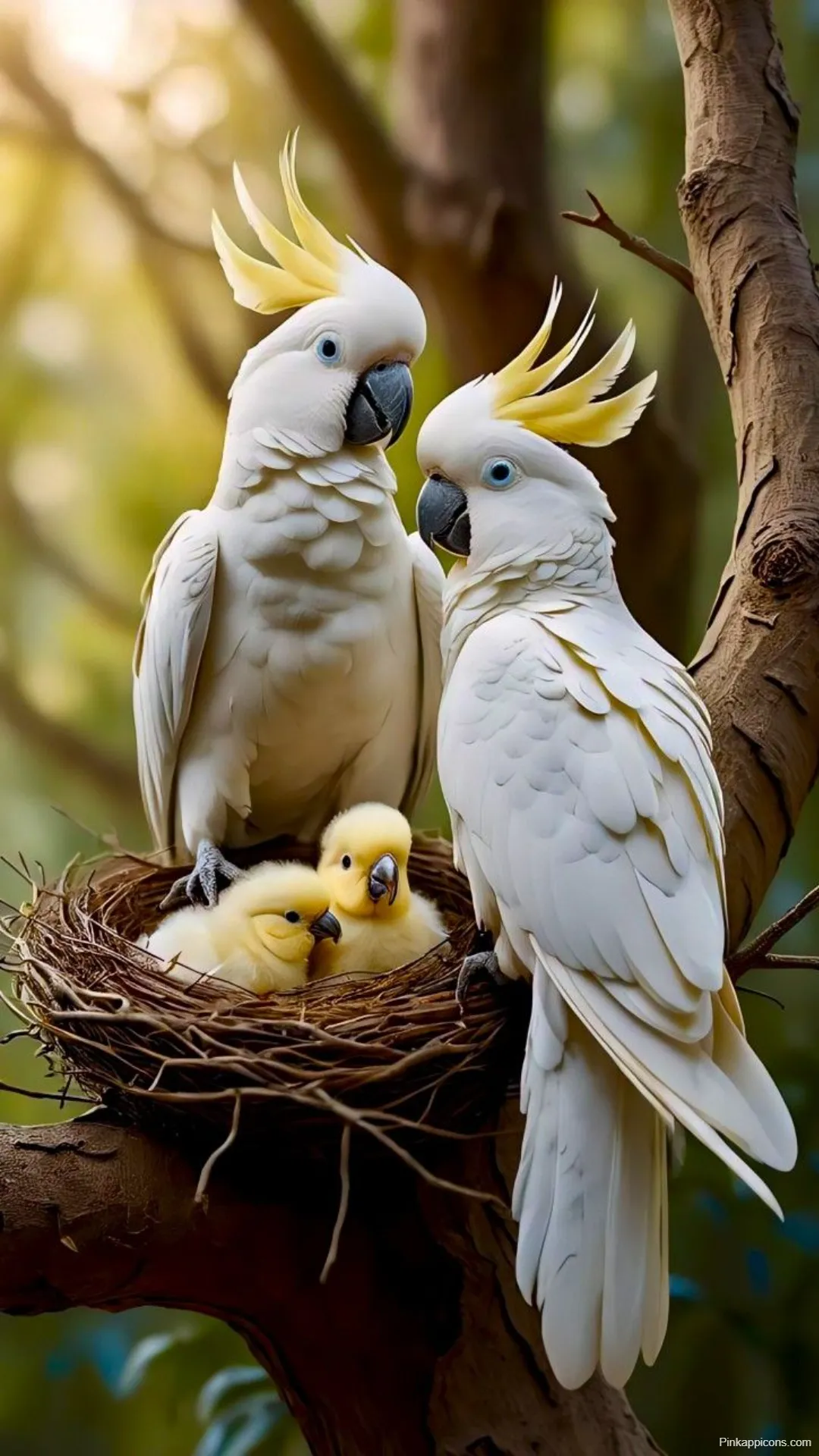 Stunning Bird Wallpaper White Cockatoos and Baby Parrots in Nature Best Bird Wallpapers Stunning Bird Wallpaper White Cockatoos and Baby Parrots in Nature – Best Bird Wallpapers