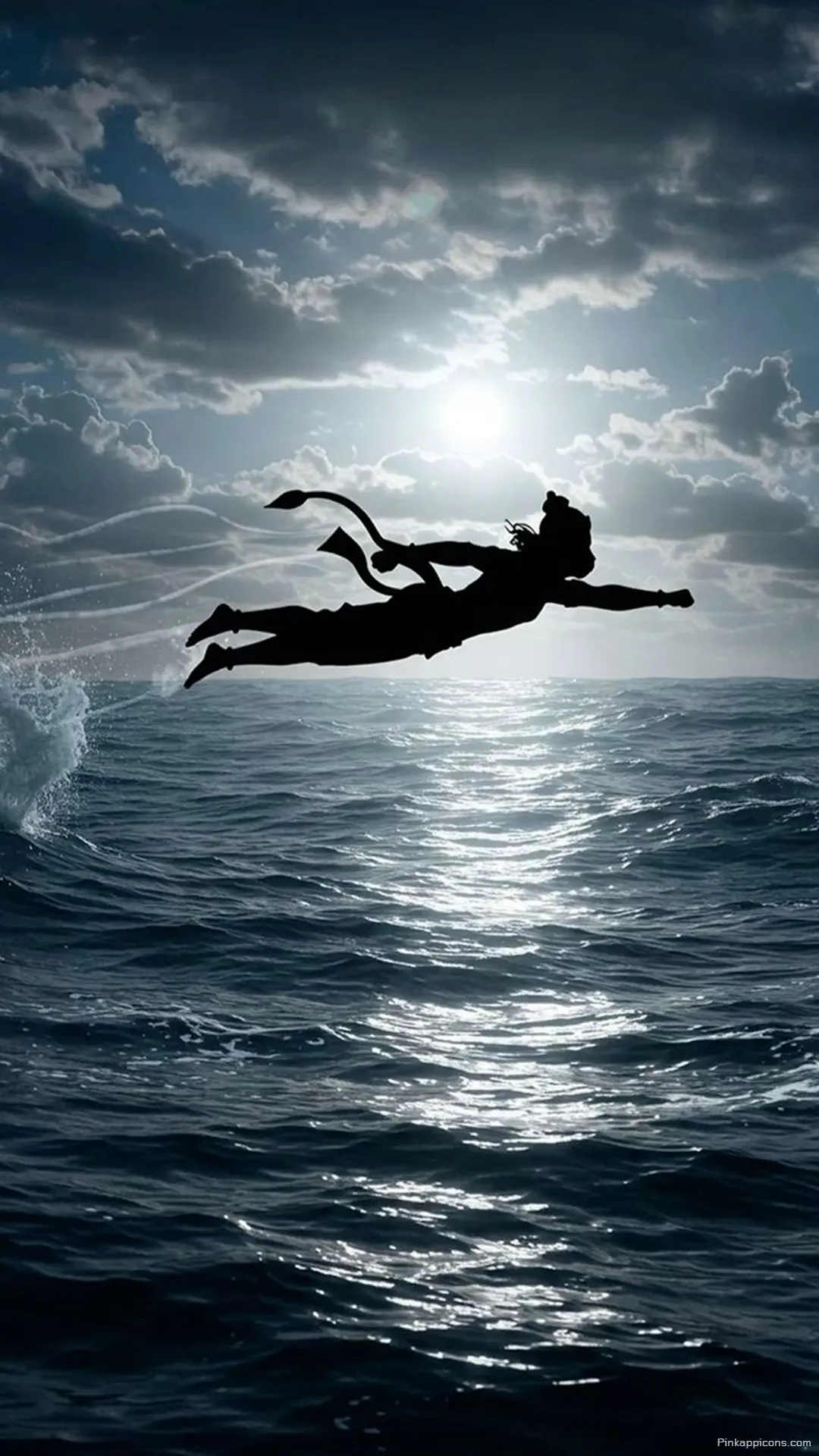 iPhone Hanuman Wallpaper Epic Flight Over Ocean at Sunset Silhouette iPhone Hanuman Wallpaper Epic Flight Over Ocean at Sunset Silhouette