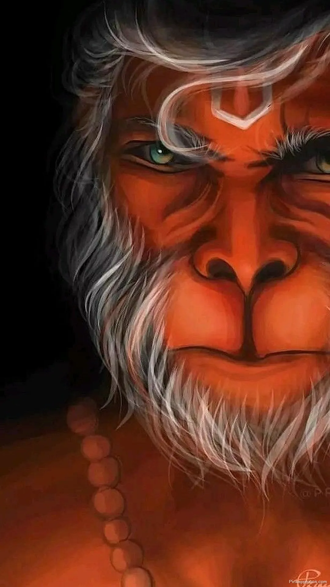 iPhone Hanuman Wallpaper Intense Red Face Close Up for Phone iPhone Hanuman Wallpaper Intense Red Face Close-Up for Phone