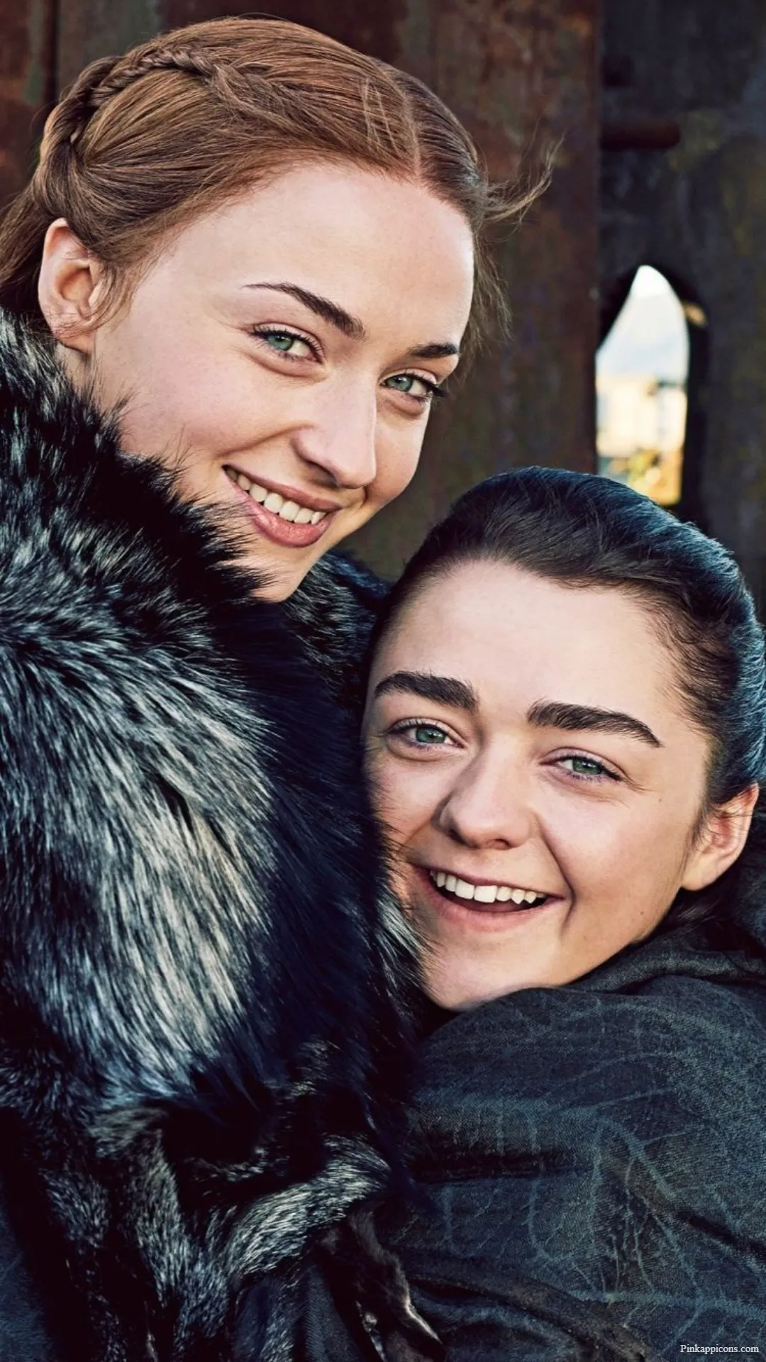 A Rare Smile in Winterfell Sansa and Arya Stark Game of Thrones Wallpaper A Rare Smile in Winterfell Sansa and Arya Stark Game of Thrones Wallpaper.