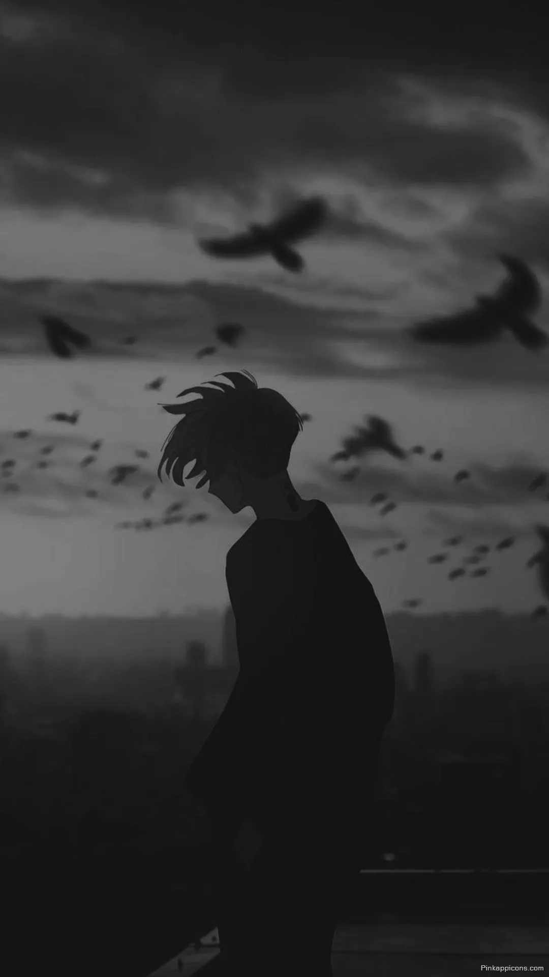 A Sad Wallpaper for Your Phone A Black and White Image of a Person in Deep Thought A Sad Wallpaper for Your Phone A Black and White Image of a Person in Deep Thought