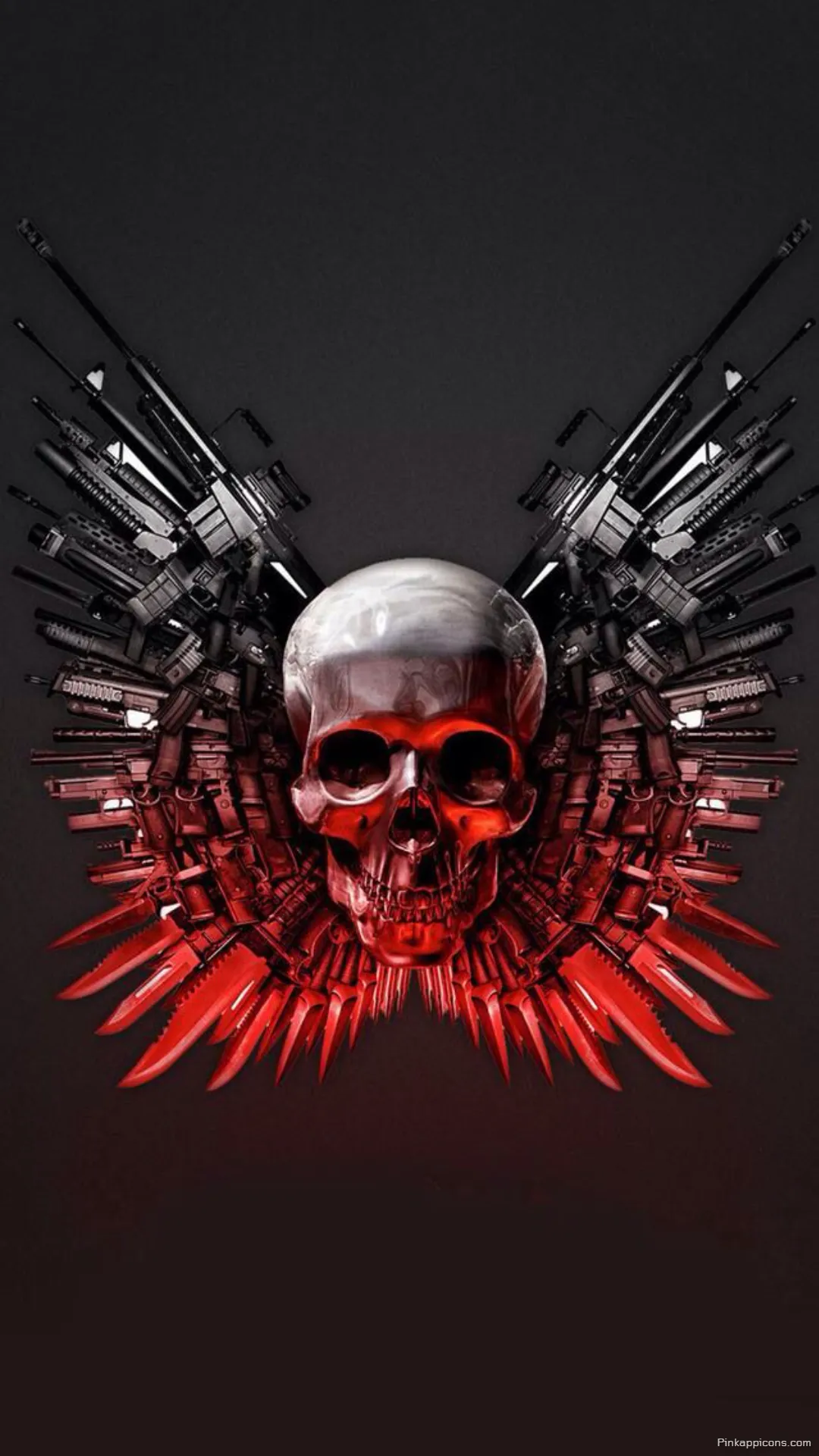 A Skull Wallpaper of Guns and Blades A Symbol of Power and Dominance A Skull Wallpaper of Guns and Blades A Symbol of Power and Dominance