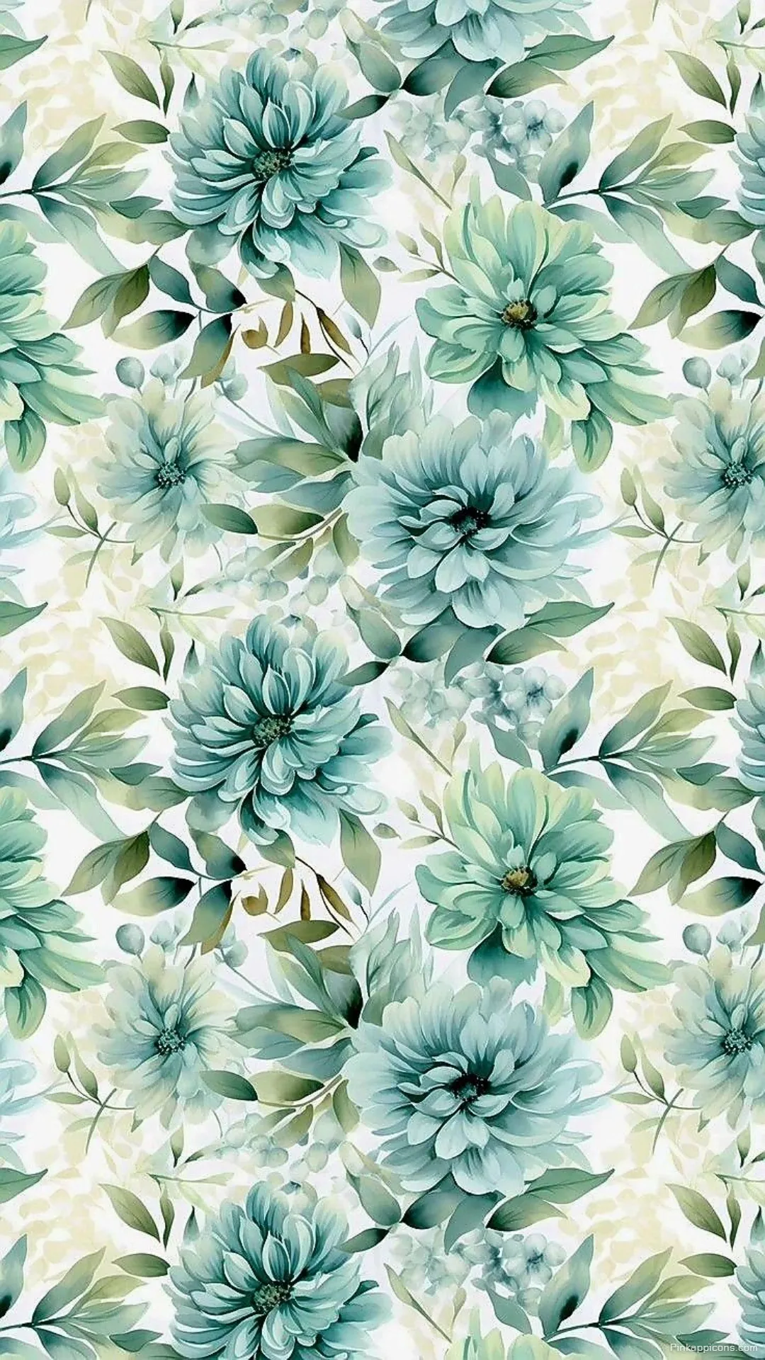 Aesthetic Floral Wallpaper with Blue Flowers Aesthetic Floral Wallpaper with Blue Flowers