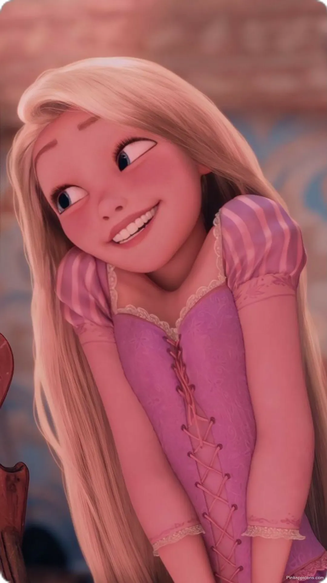 Aesthetic Princess Wallpaper of a Joyful Rapunzel From Tangled in a Rosy Hued Scene Aesthetic Princess Wallpaper of a Joyful Rapunzel From Tangled in a Rosy-Hued Scene