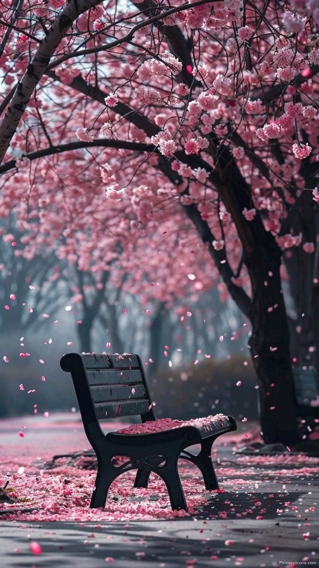 Aesthetic Spring Wallpaper with Park Bench Aesthetic Spring Wallpaper with Park Bench