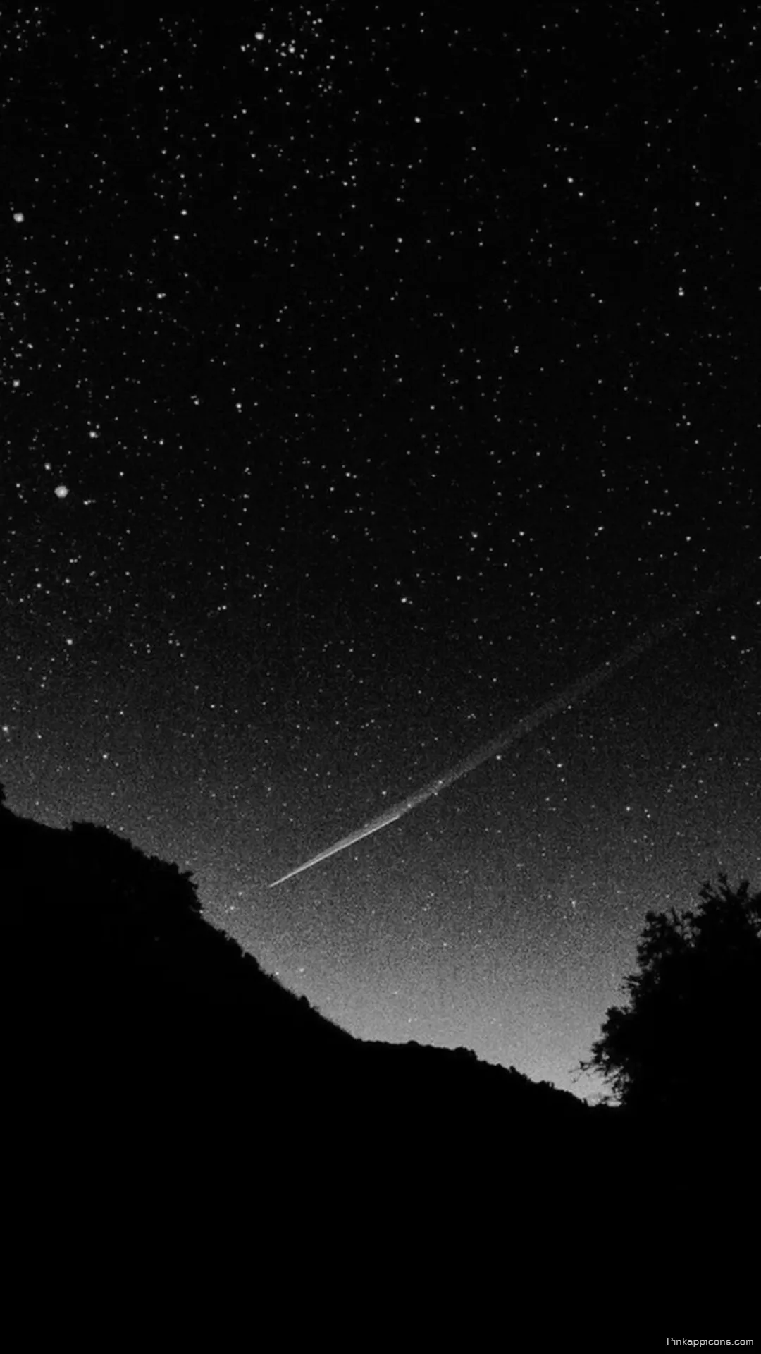 Aesthetic Star Wallpaper A Falling Star Over a Dark Mountain Silhouette for Your Phone Aesthetic Star Wallpaper A Falling Star Over a Dark Mountain Silhouette for Your Phone