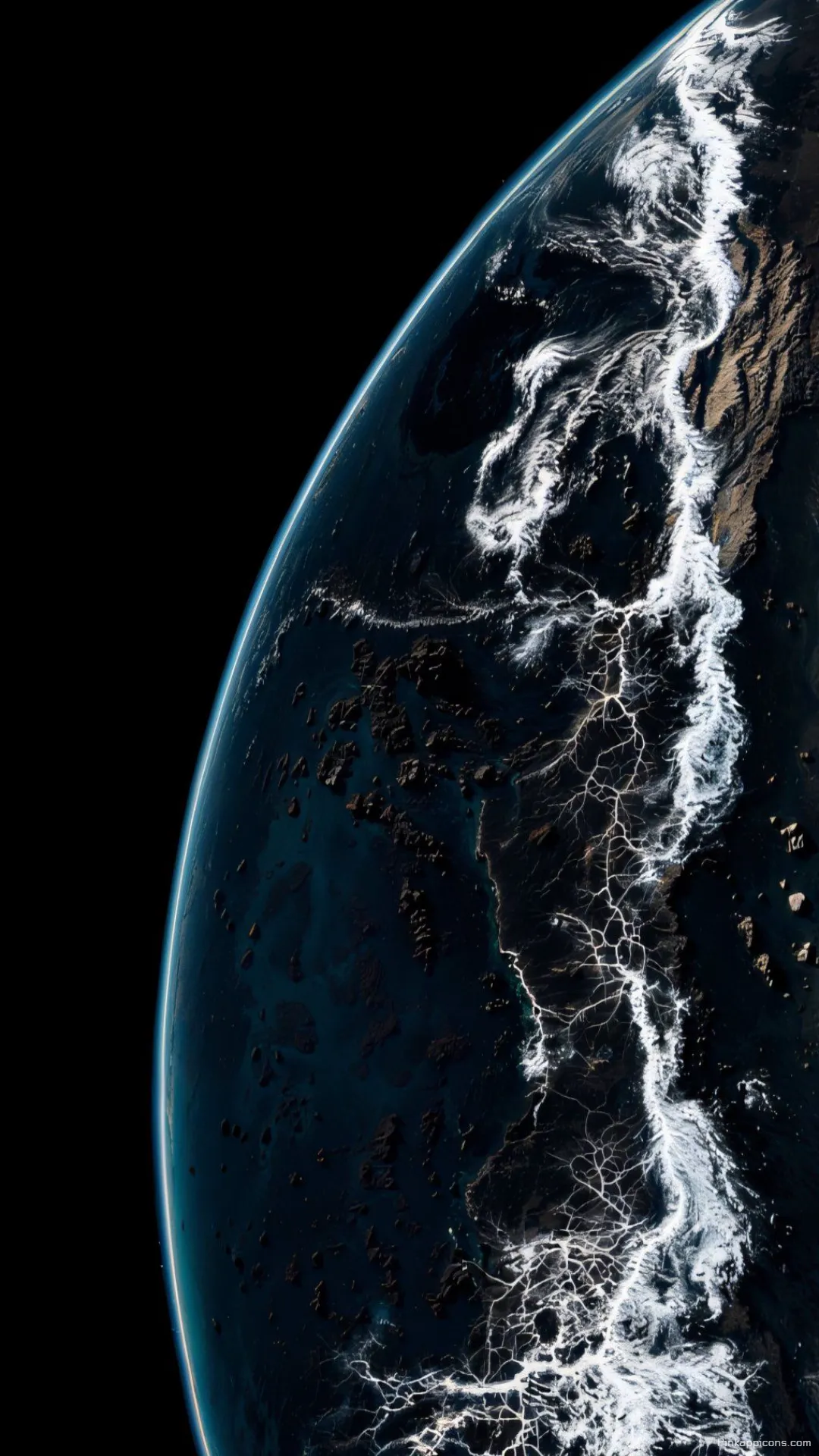 Amazing iPhone Wallpaper A striking photo of Earth from space with a bright atmosphere perfect for your phone wallpaper Amazing iPhone Wallpaper A striking photo of Earth from space with a bright atmosphere, perfect for your phone wallpaper.