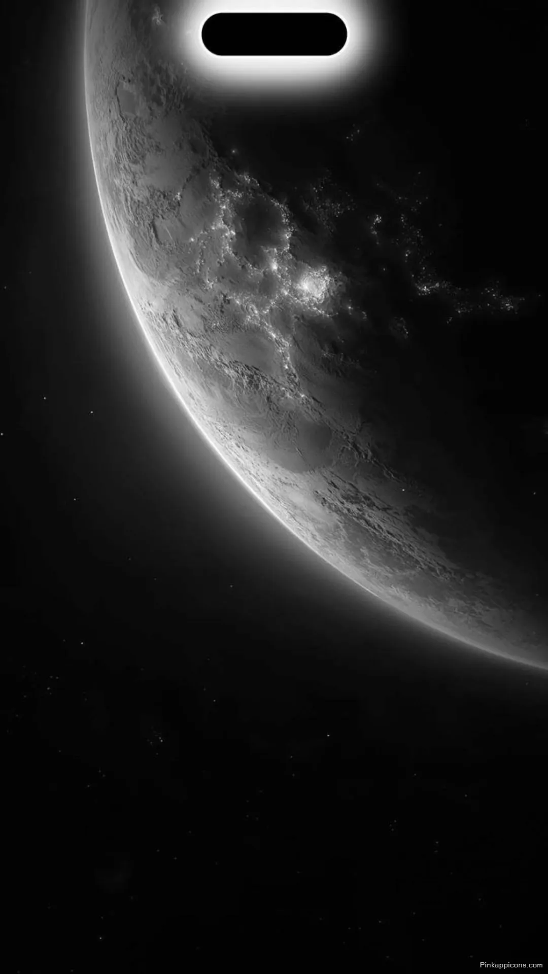 Amazing iPhone Wallpaper A striking photo of Earth in black and white with a glowing Dynamic Island perfect for your phone wallpaper Amazing iPhone Wallpaper A striking photo of Earth in black and white with a glowing Dynamic Island, perfect for your phone wallpaper.