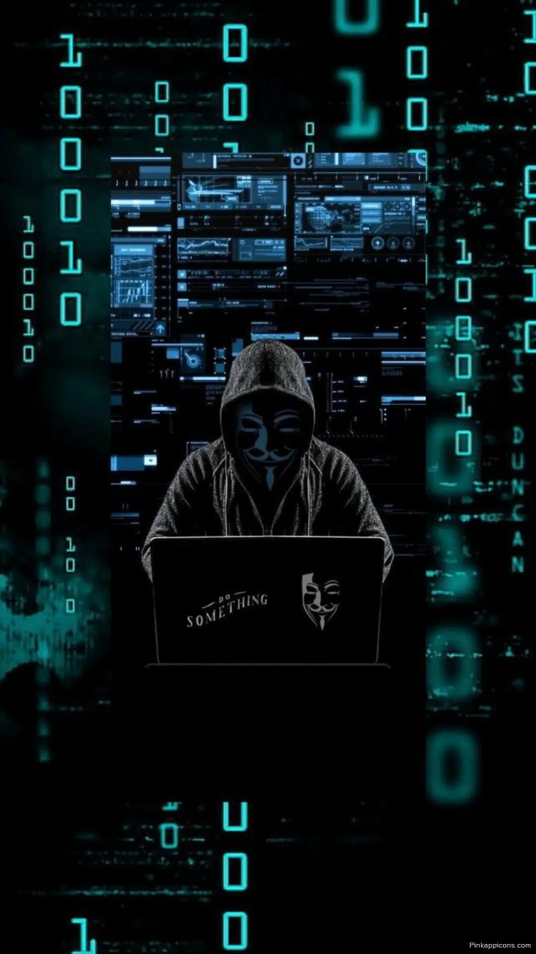 Anonymous Hacker Wallpaper Guy Fawkes Mask Binary Code Interface Phone Background Anonymous Hacker Wallpaper – Guy Fawkes Mask & Binary Code Interface Phone Background.