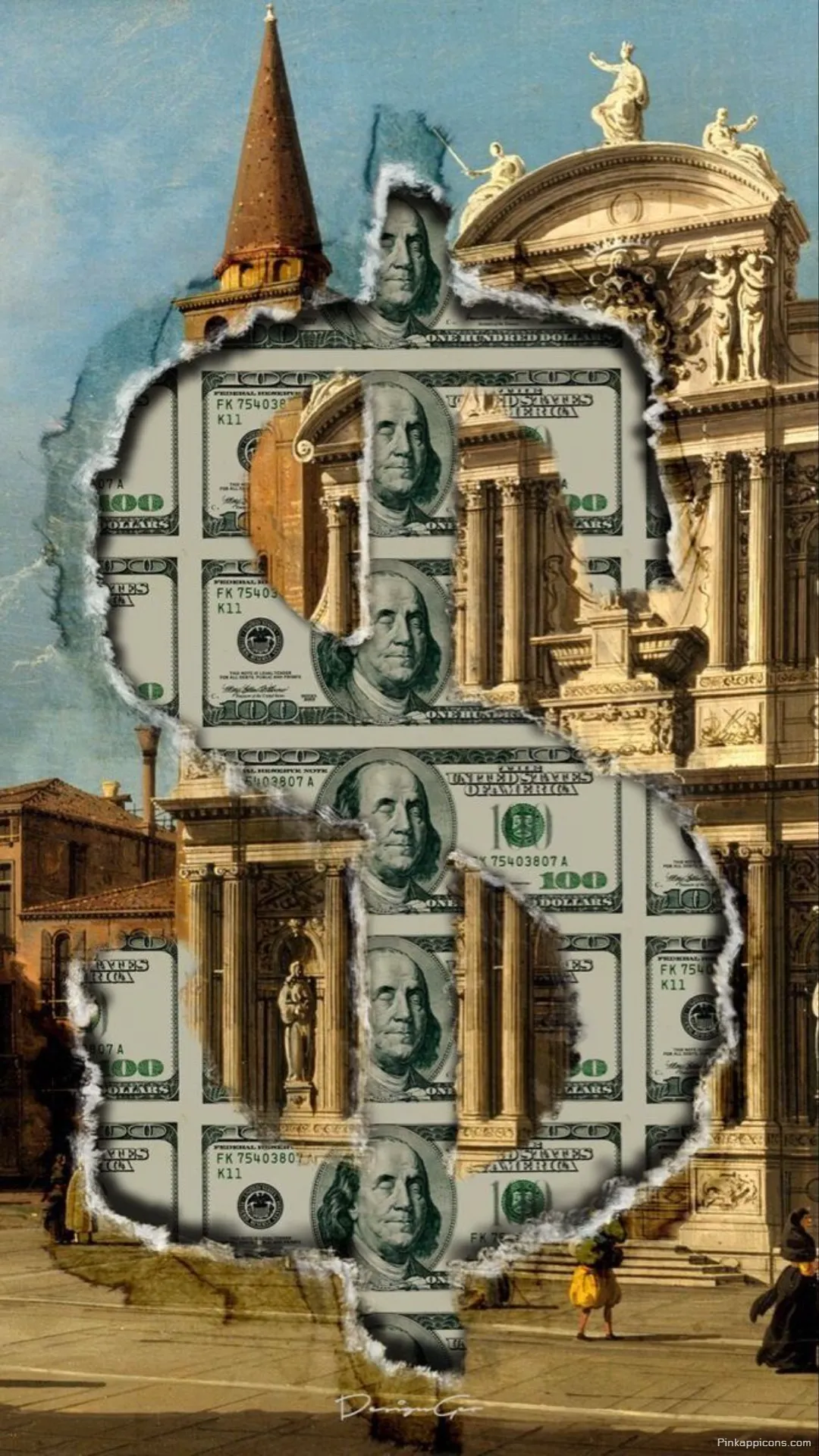 Artistic Money Wallpaper for Phone Dollar Sign Over Classic Building Artistic Money Wallpaper for Phone Dollar Sign Over Classic Building