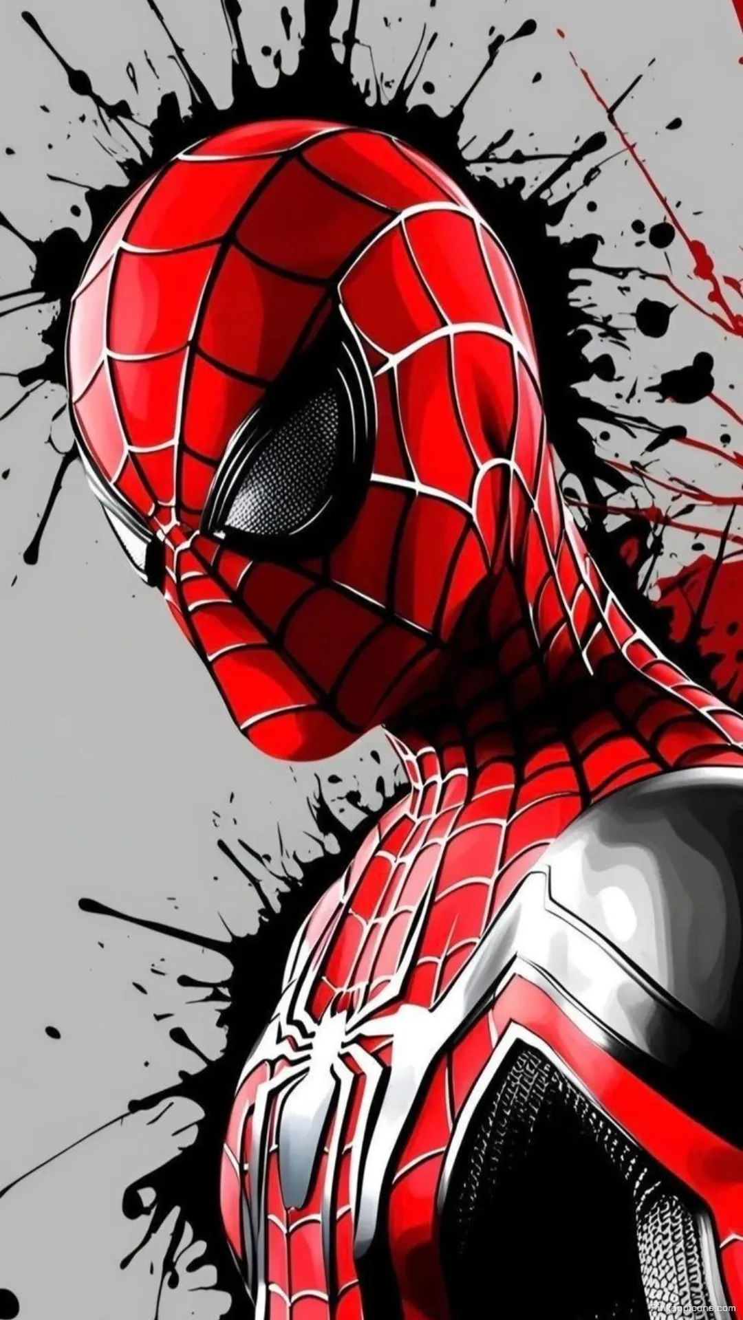 Artistic Splatter Spider Man Phone Wallpaper Dynamic Red Suit Graphic Background Artistic Splatter Spider-Man Phone Wallpaper Dynamic Red Suit Graphic Background.