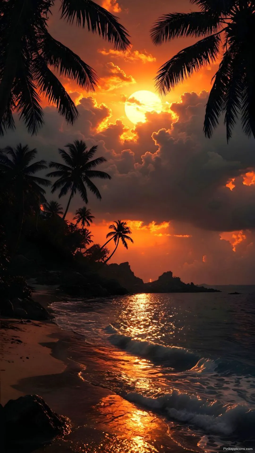 Beautiful Ocean Sunset Wallpaper with Orange Sky Beautiful Ocean Sunset Wallpaper with Orange Sky