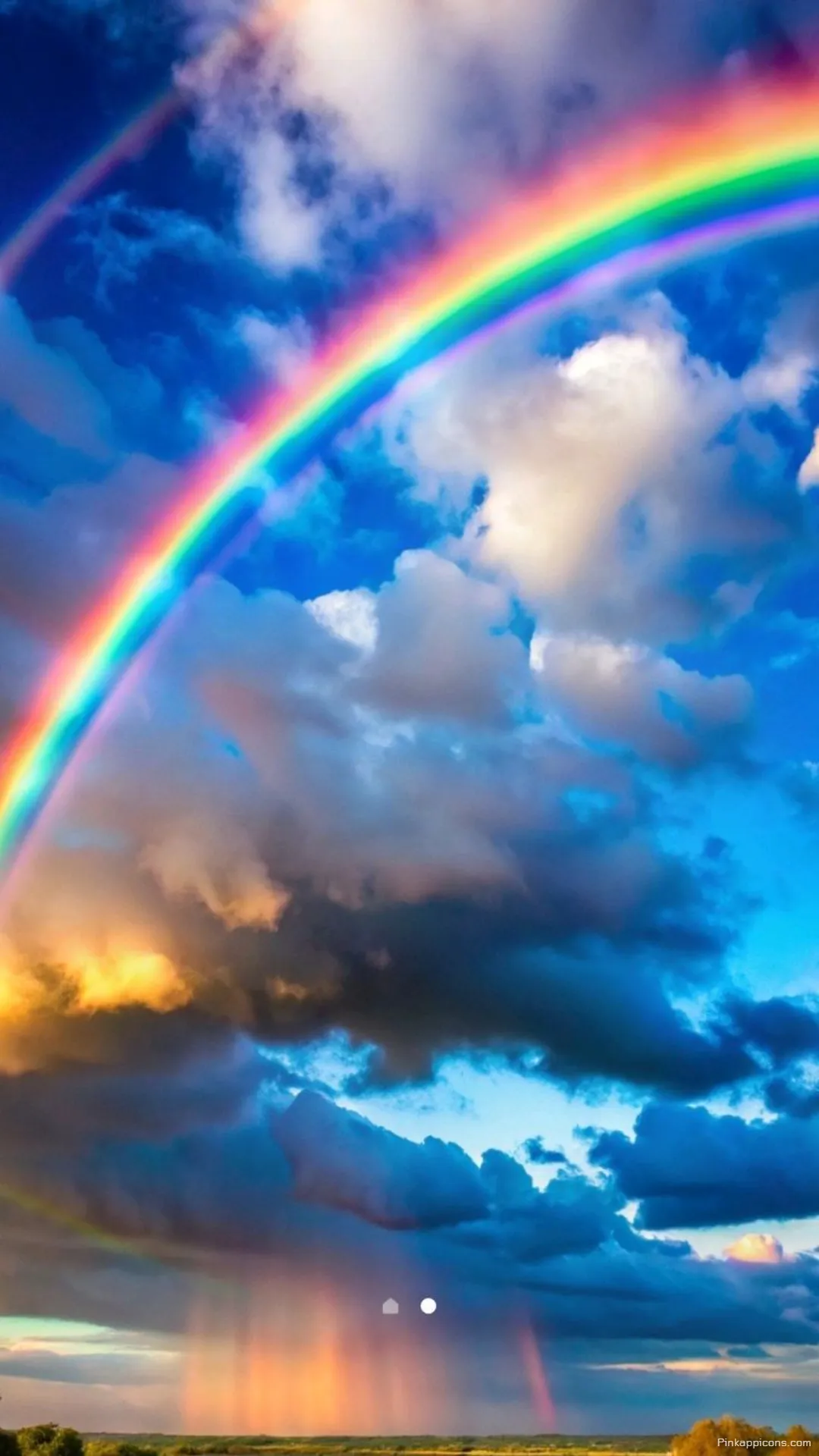Beautiful Rainbow Wallpaper A Colorful Double Arch with Rain and Clouds Beautiful Rainbow Wallpaper A Colorful Double Arch with Rain and Clouds