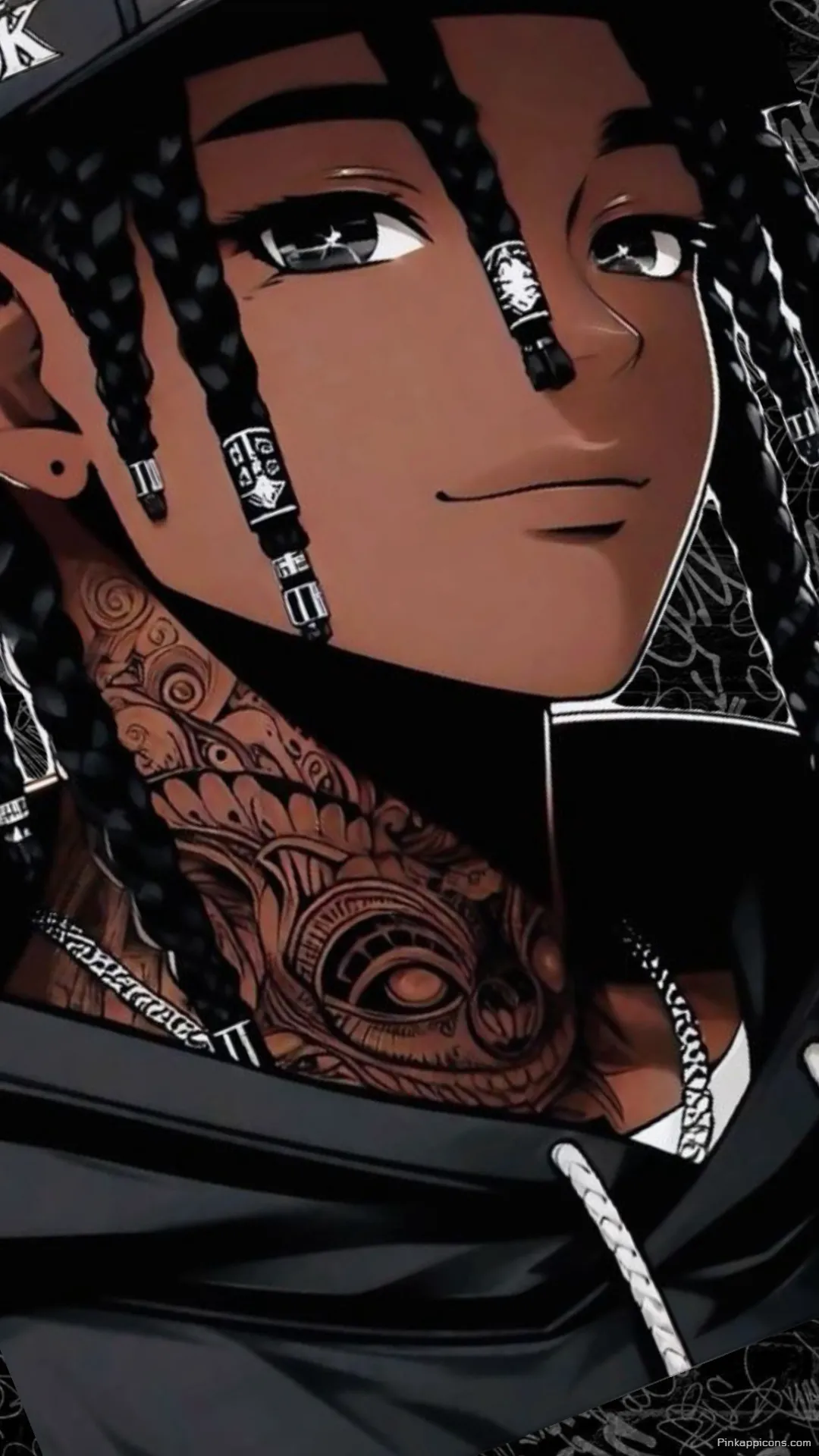 Boys Wallpaper Cool Anime Boy with Tattoos and Dreads Phone Background Boys Wallpaper Cool Anime Boy with Tattoos and Dreads Phone Background
