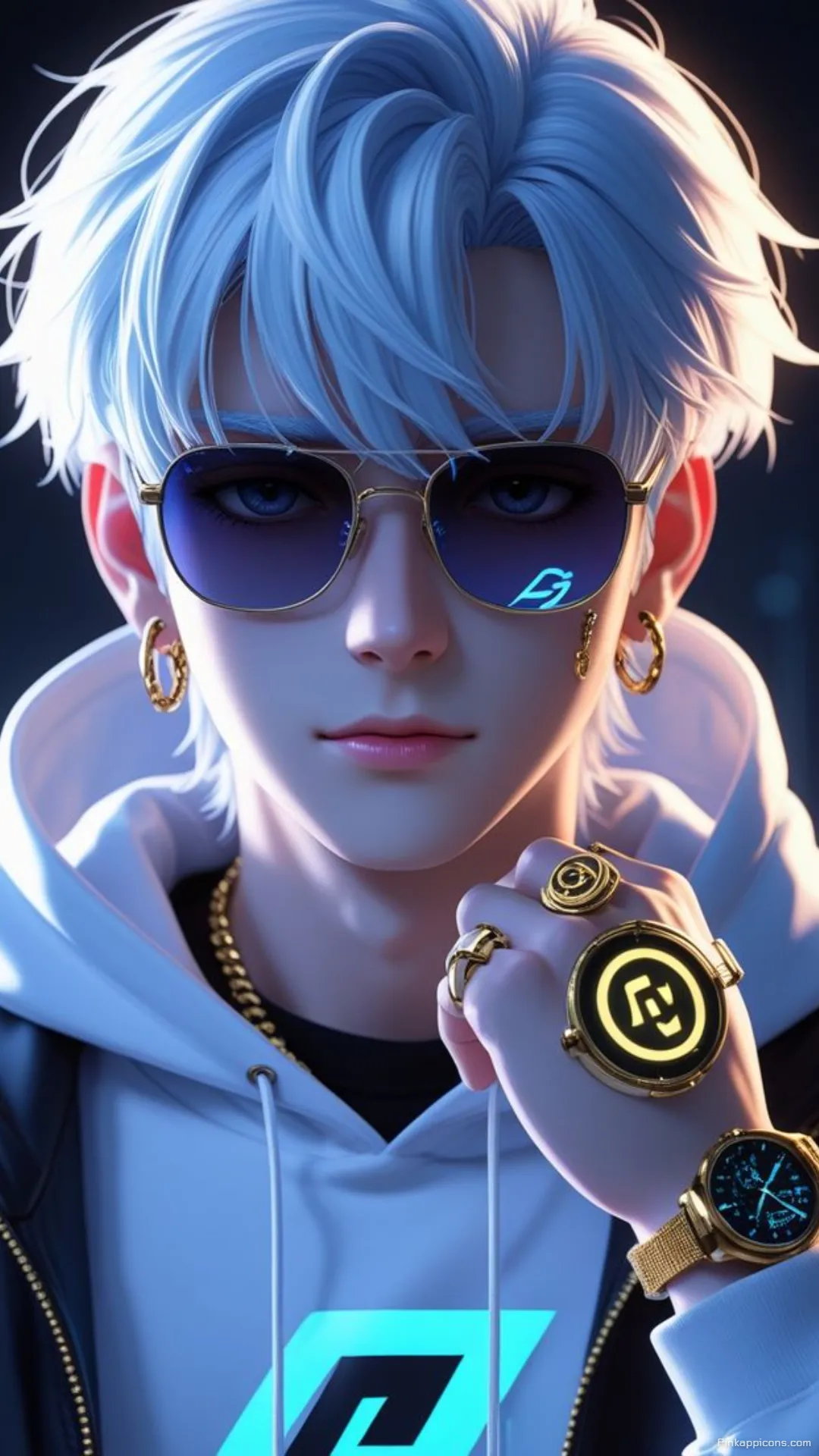 Boys Wallpaper HD Modern Anime Boy with Gold Jewelry and Tech Gadgets Boys Wallpaper HD Modern Anime Boy with Gold Jewelry and Tech Gadgets