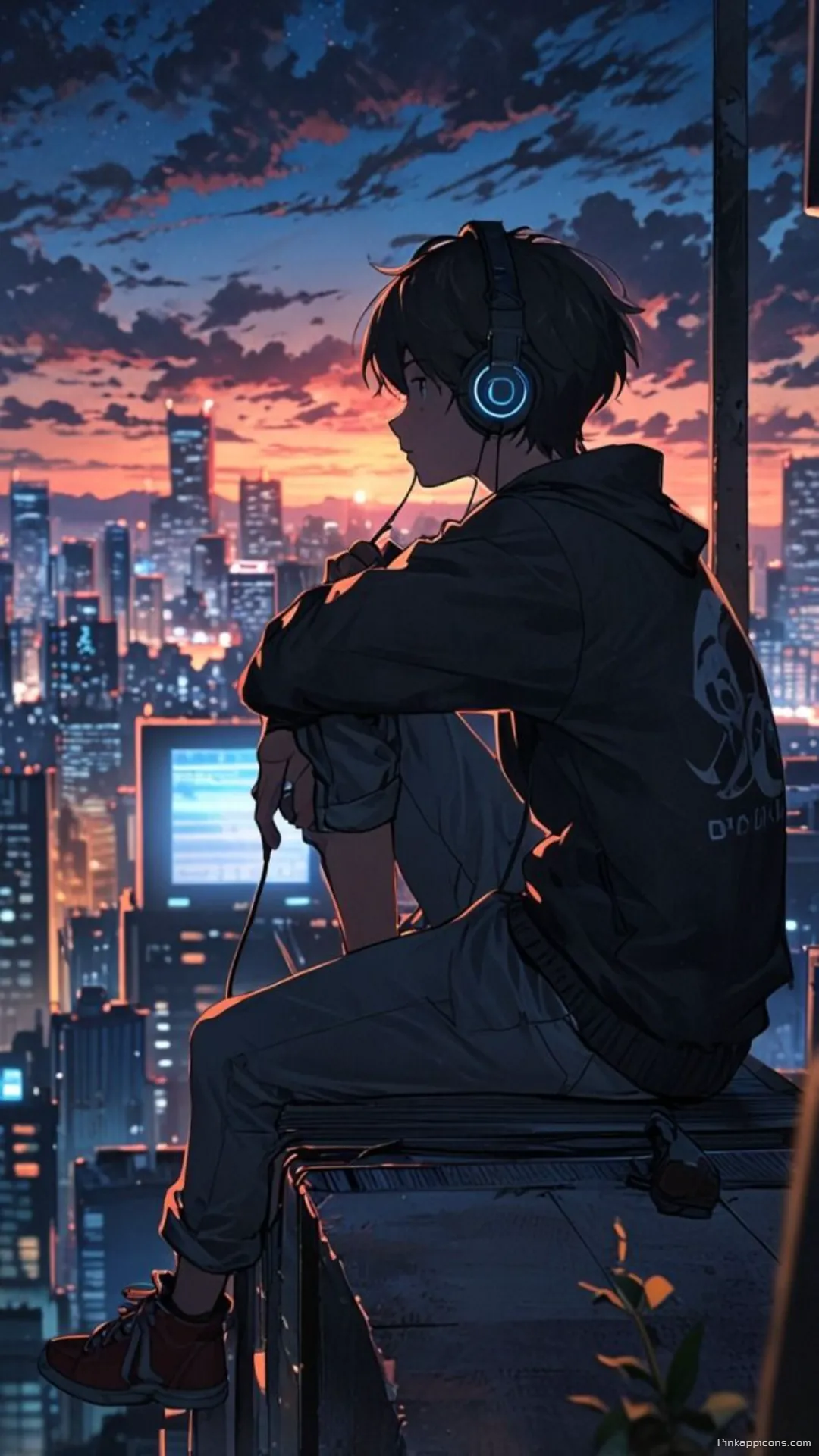 Boys Wallpaper HD Young Anime Boy Watching City Sunset on a Rooftop Boys Wallpaper HD Young Anime Boy Watching City Sunset on a Rooftop