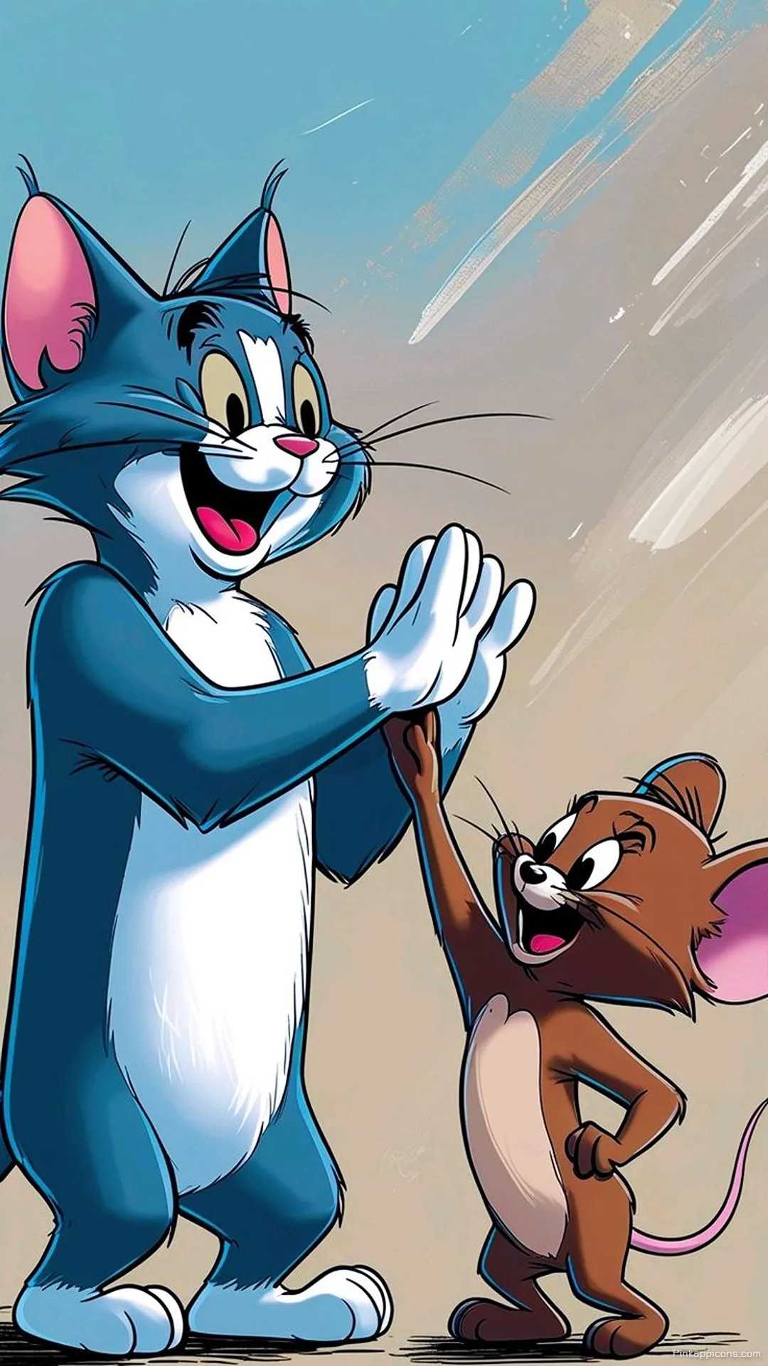 Celebratory Tom and Jerry HD Wallpaper High Five Phone Wallpaper Art Celebratory Tom and Jerry HD Wallpaper High Five Phone Wallpaper Art