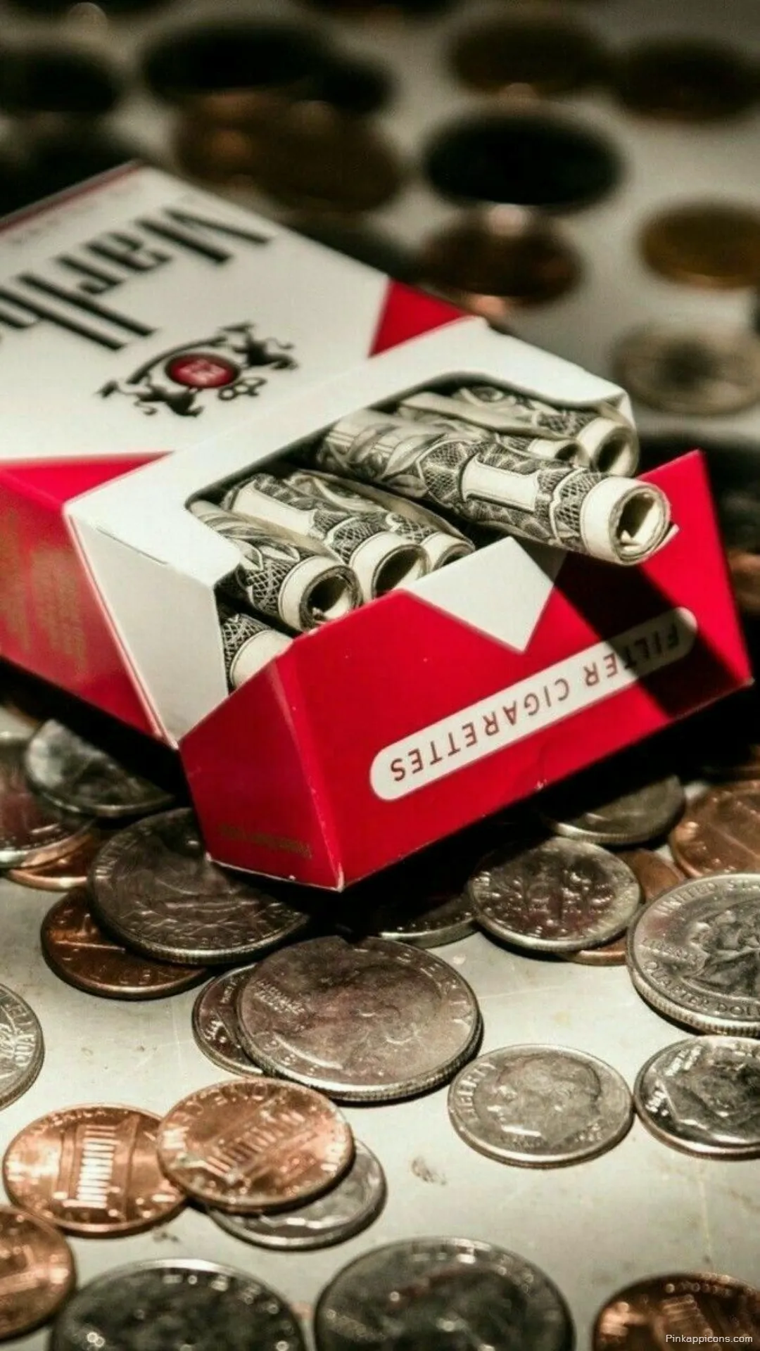 Cigarette Box Money Wallpaper for Phone Creative Design Cigarette Box Money Wallpaper for Phone Creative Design