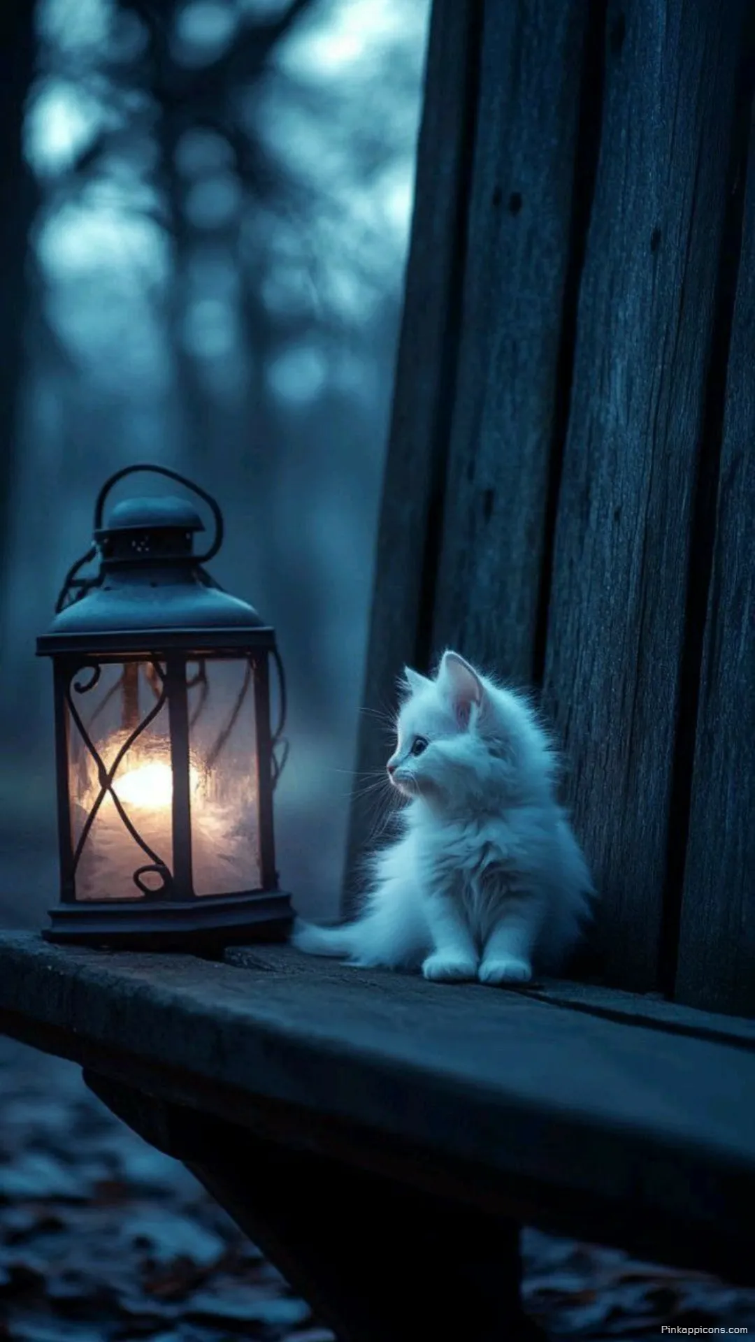 Cozy Kitten and Lantern on a Bench Wallpaper The perfect beautiful cute wallpaper phone Cozy Kitten and Lantern on a Bench Wallpaper The perfect beautiful cute wallpaper phone.