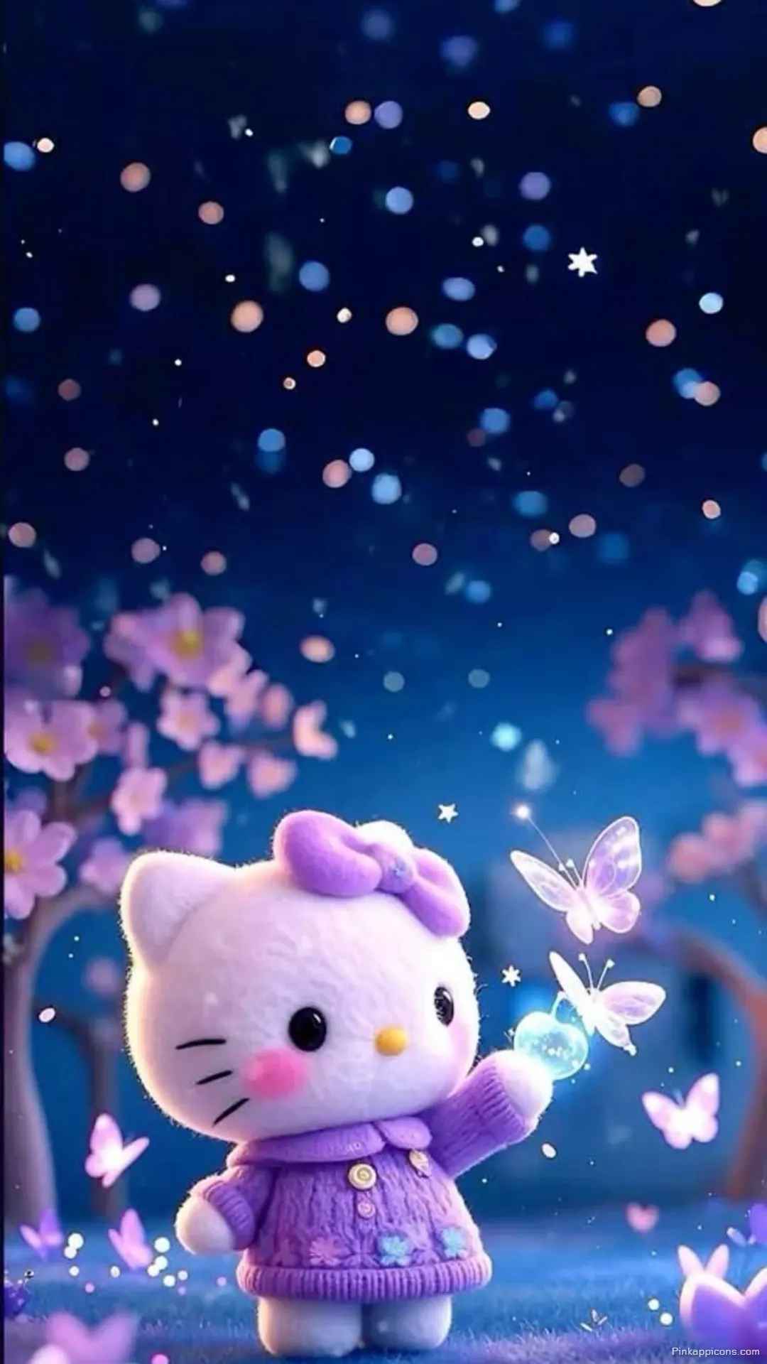 Cozy Sweater Glowing Butterflies Hello Kitty Wallpaper Aesthetic Cozy Sweater & Glowing Butterflies Hello Kitty Wallpaper Aesthetic