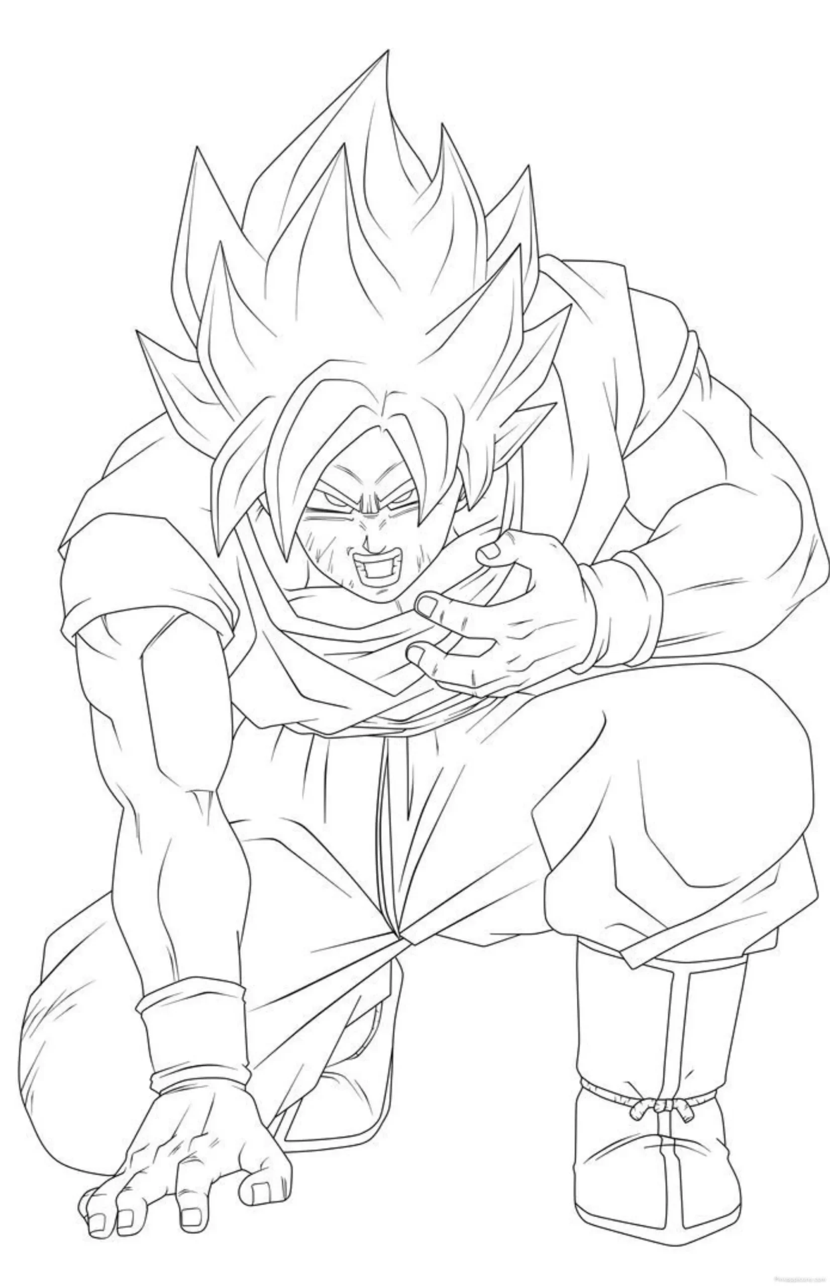 Crouching Goku Drawing Ideas for Action Scenes scaled Crouching Goku Drawing Ideas for Action Scenes