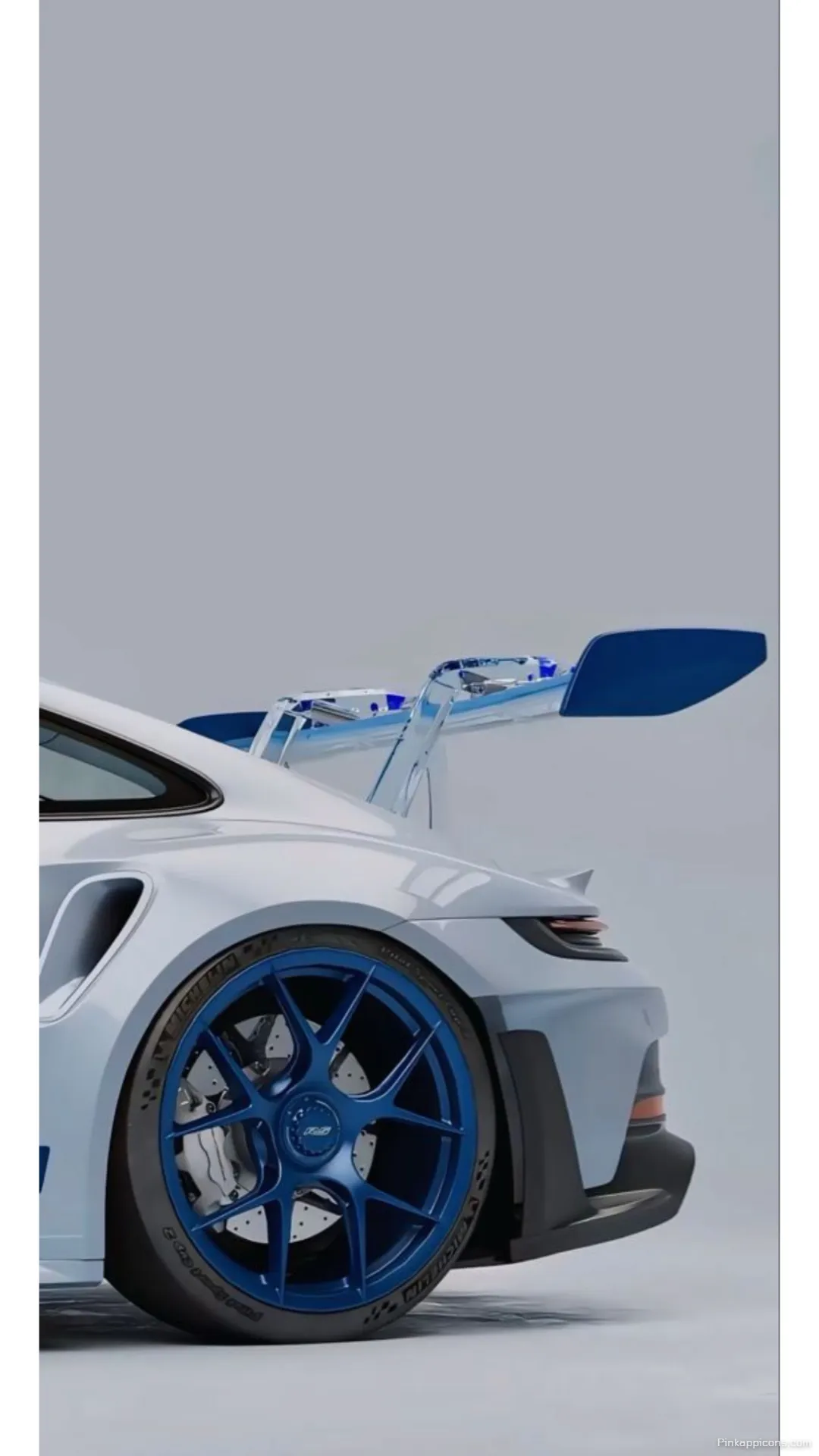 Custom Porsche 911 GT3 RS with Blue Rims and Wing A Clean Porche Wallpaper for Mobile Custom Porsche 911 GT3 RS with Blue Rims and Wing A Clean Porche Wallpaper for Mobile