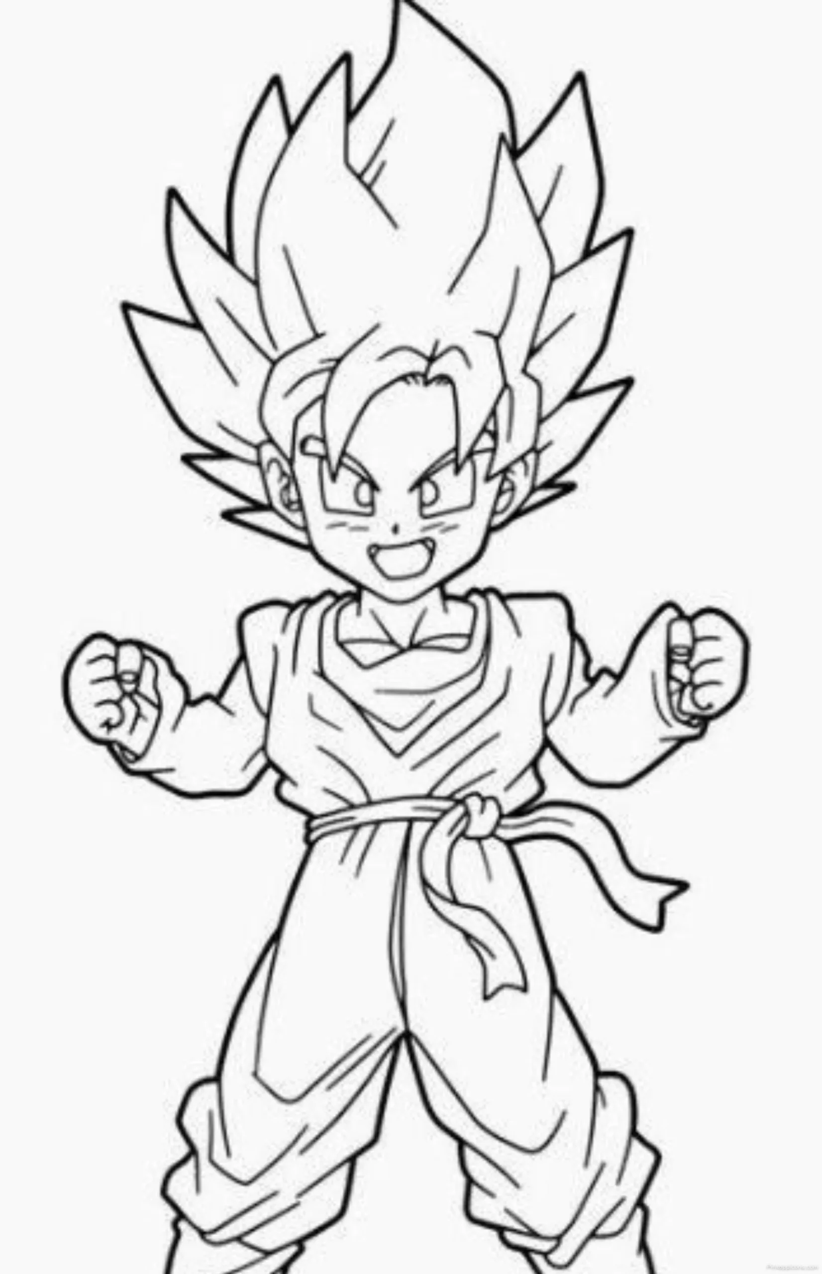 Cute Goku Drawing with a Happy Expression scaled Cute Goku Drawing with a Happy Expression