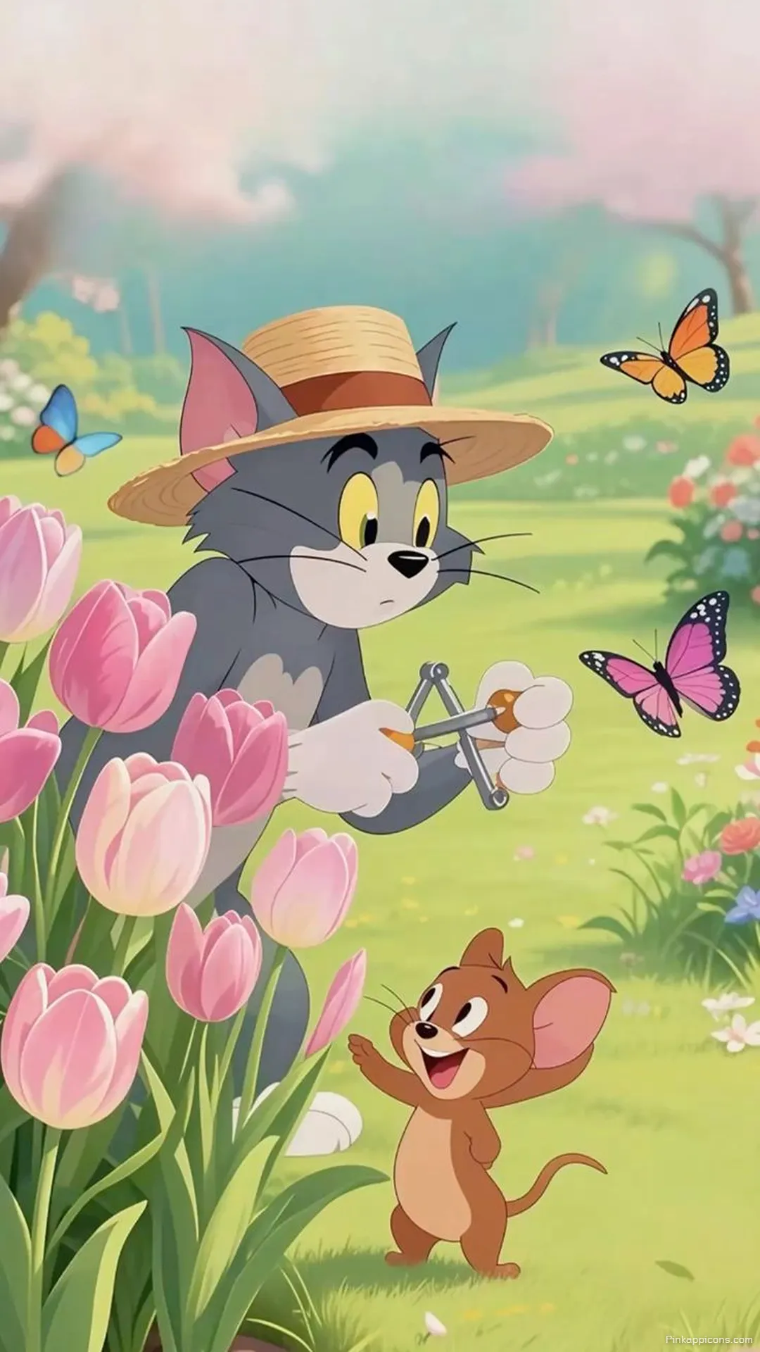 Cute Tom and Jerry HD Wallpaper Tulip Butterfly Phone Wallpaper Art Cute Tom and Jerry HD Wallpaper Tulip & Butterfly Phone Wallpaper Art