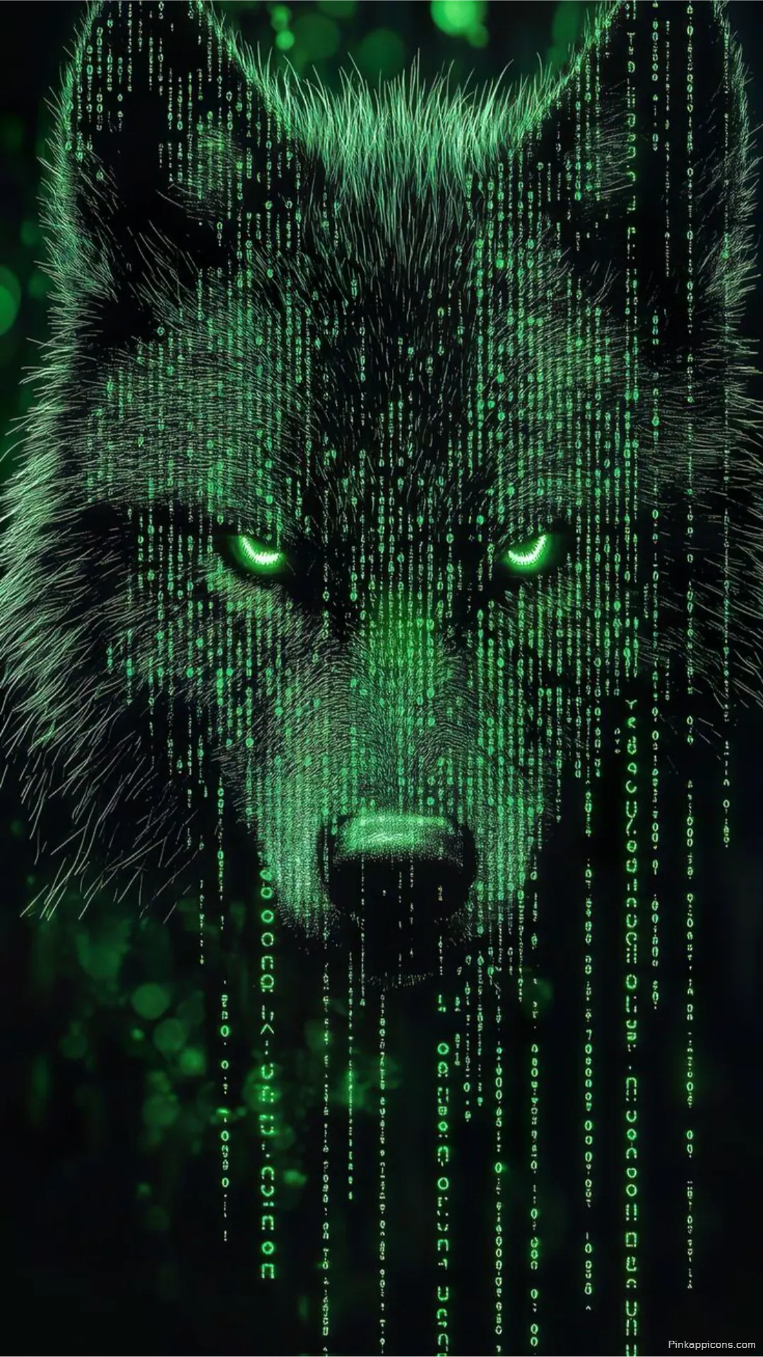 Cyber Wolf Hacker Wallpaper Green Matrix Code Glowing Eyes Phone Background Cyber Wolf Hacker Wallpaper – Green Matrix Code & Glowing Eyes Phone Background.