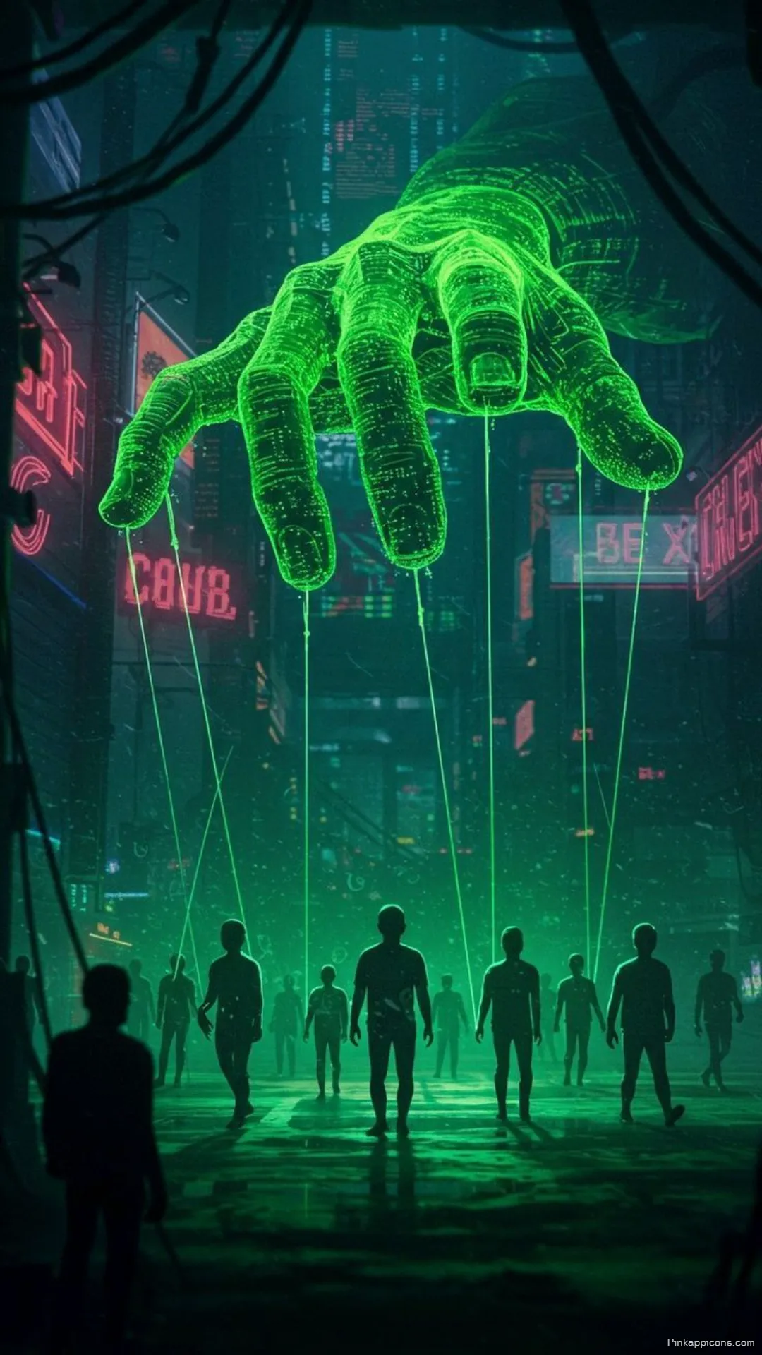 Cyberpunk Hacker Wallpaper Digital Hand Controlling City Puppets Phone Background Cyberpunk Hacker Wallpaper – Digital Hand Controlling City Puppets Phone Background.