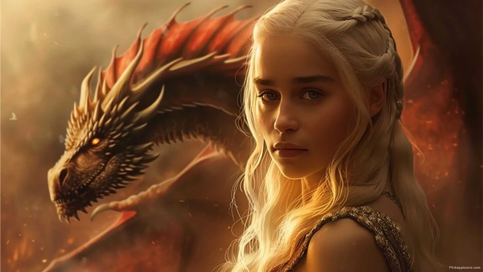 Daenerys Targaryen and Dragon 8K Wallpaper for PC Fiery Queen and Drogon Desktop Background Daenerys Targaryen and Dragon 8K Wallpaper for PC Fiery Queen and Drogon Desktop Background