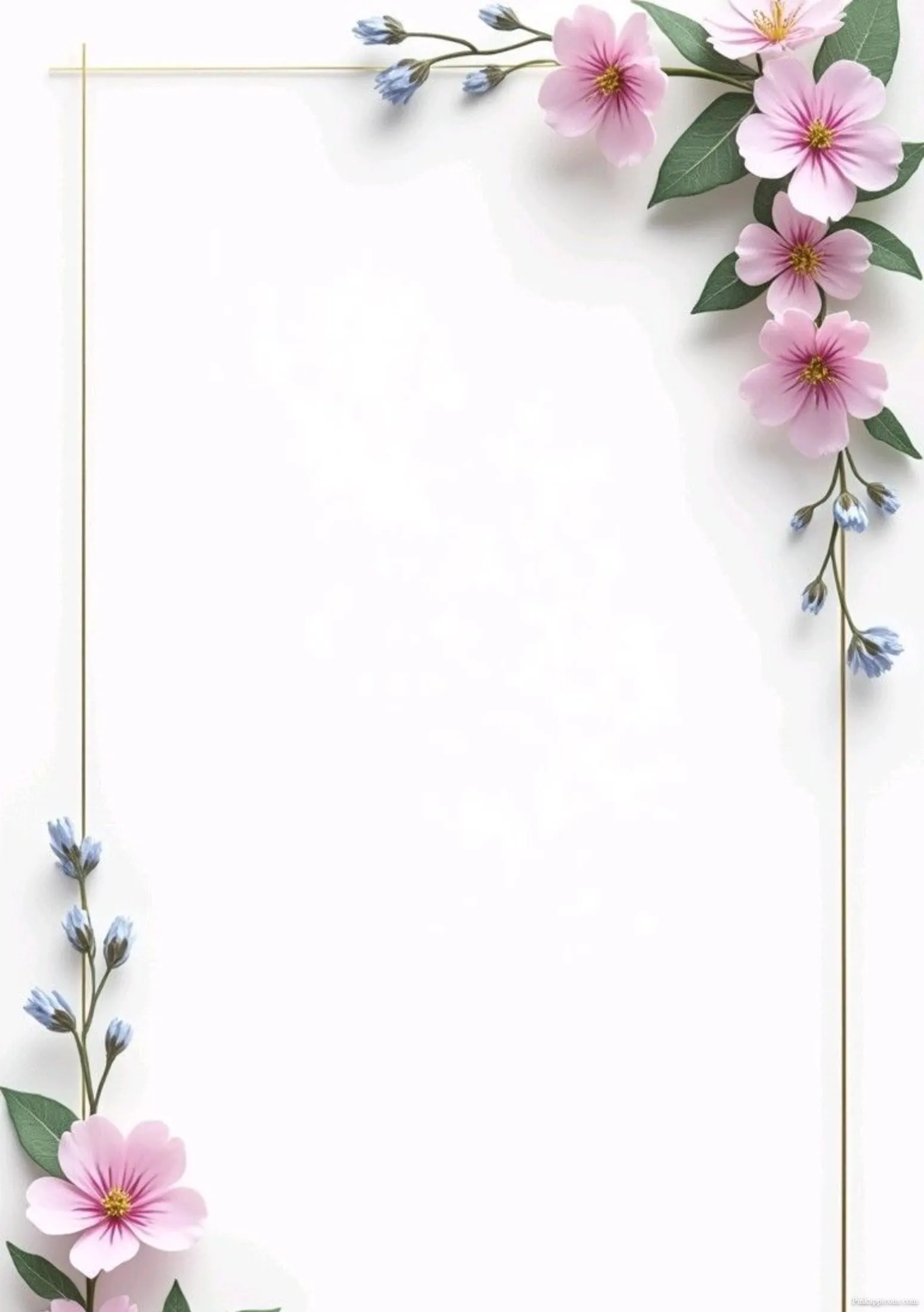 Delicate Gold Frame with Spring Flowers Charming Border Design Ideas Delicate Gold Frame with Spring Flowers Charming Border Design Ideas.