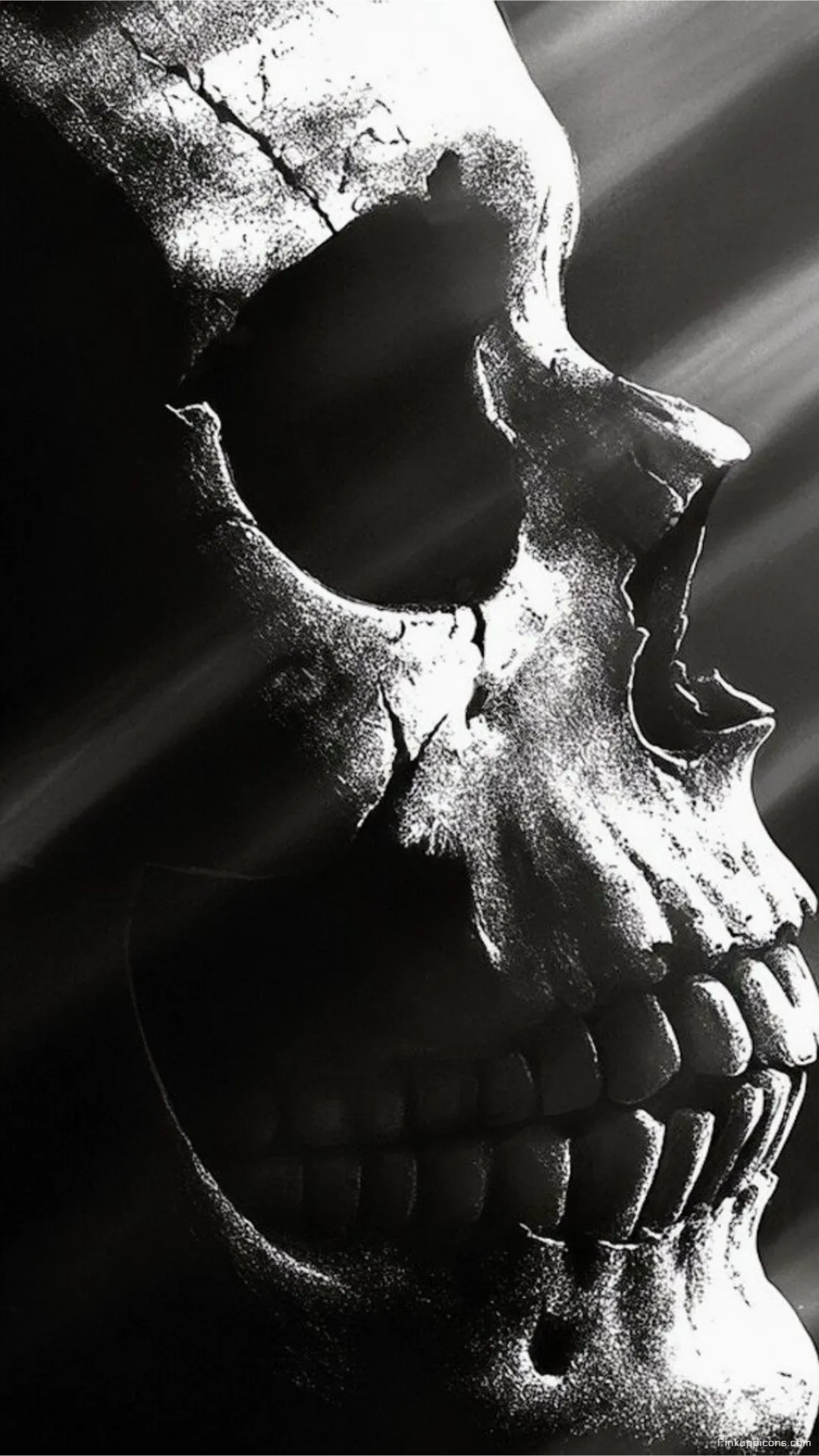 Eerie Shadows A Black and White Skull Wallpaper Depicting an Unsettling Vibe Eerie Shadows A Black and White Skull Wallpaper Depicting an Unsettling Vibe