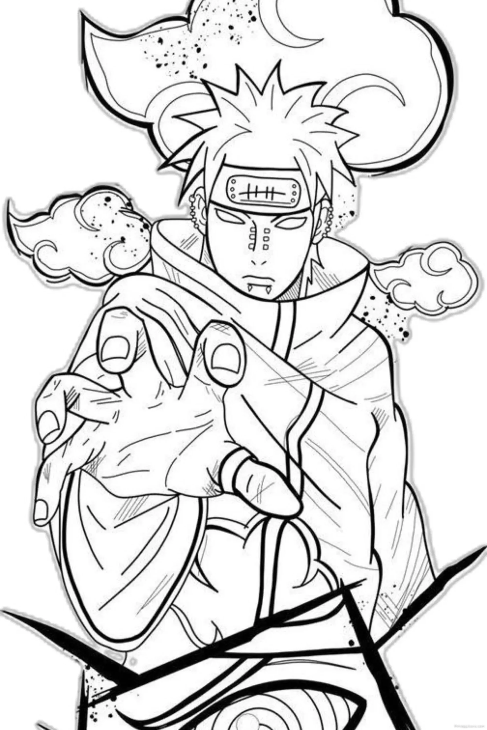 Epic Akatsuki Art A Dynamic Pain and Rinnegan Eye Anime Drawing scaled Epic Akatsuki Art A Dynamic Pain and Rinnegan Eye Anime Drawing.