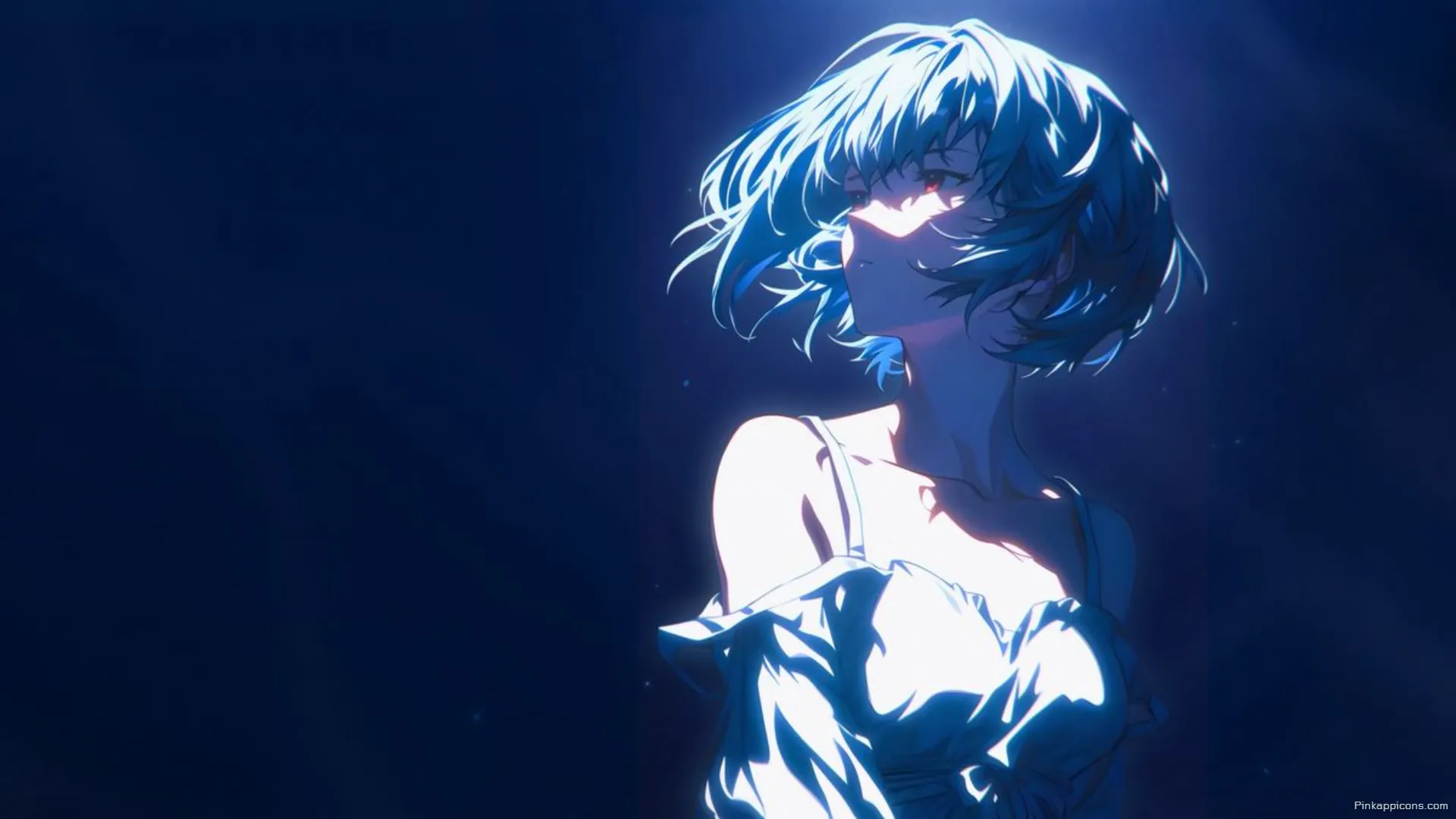 Ethereal Blue Light Anime Girl Wallpaper for Laptop Glowing Character on Dark Background for Phone Ethereal Blue Light Anime Girl Wallpaper for Laptop – Glowing Character on Dark Background for Phone