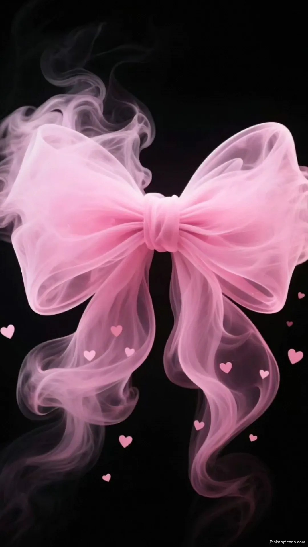 Ethereal Pink Smoke Bow Wallpaper Hearts on Black Phone Background Ethereal Pink Smoke Bow Wallpaper Hearts on Black Phone Background