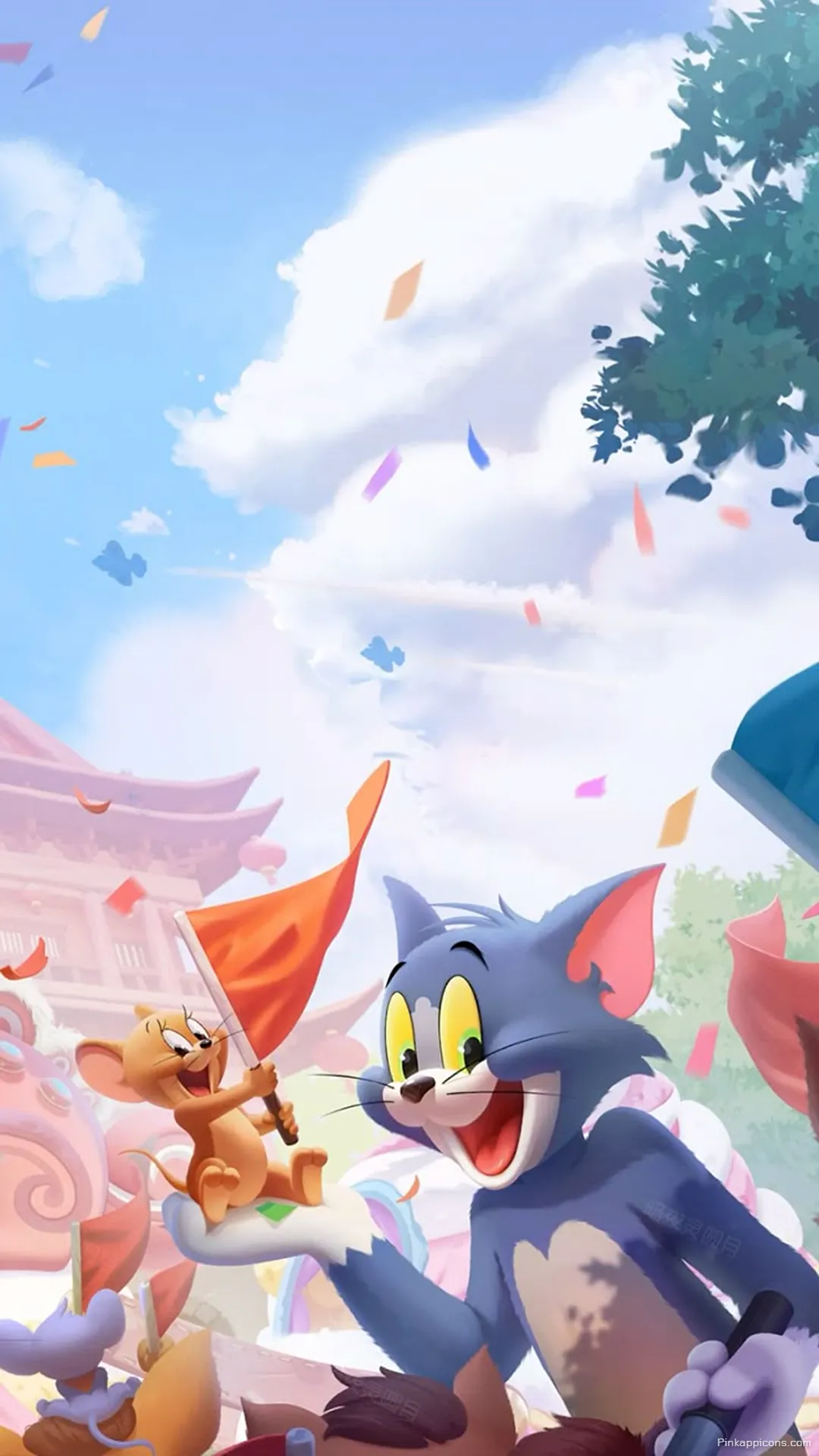Festive Tom and Jerry HD Wallpaper Confetti Fun Phone Wallpaper Art Festive Tom and Jerry HD Wallpaper Confetti Fun Phone Wallpaper Art
