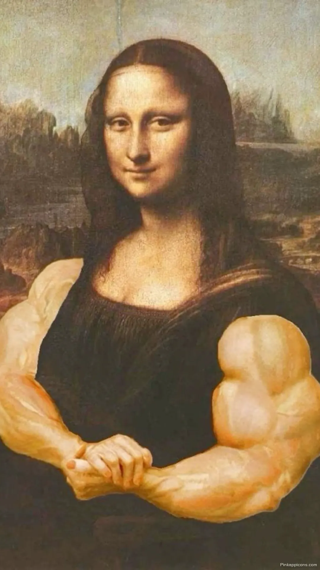 Funny Muscular Mona Lisa Wallpaper Quirky Phone Background Funny Muscular Mona Lisa Wallpaper – Quirky Phone Background
