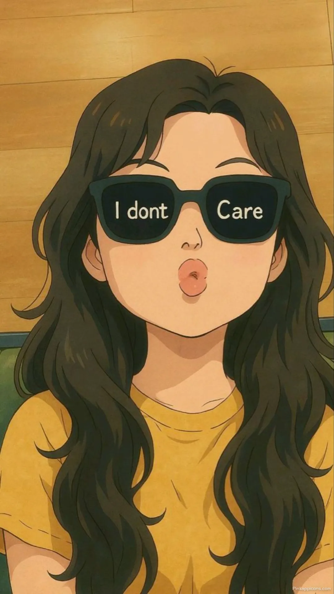 Girls Wallpaper Aesthetic Sassy Anime Girl with Sunglasses Saying I Dont Care Girls Wallpaper Aesthetic Sassy Anime Girl with Sunglasses Saying I Don’t Care